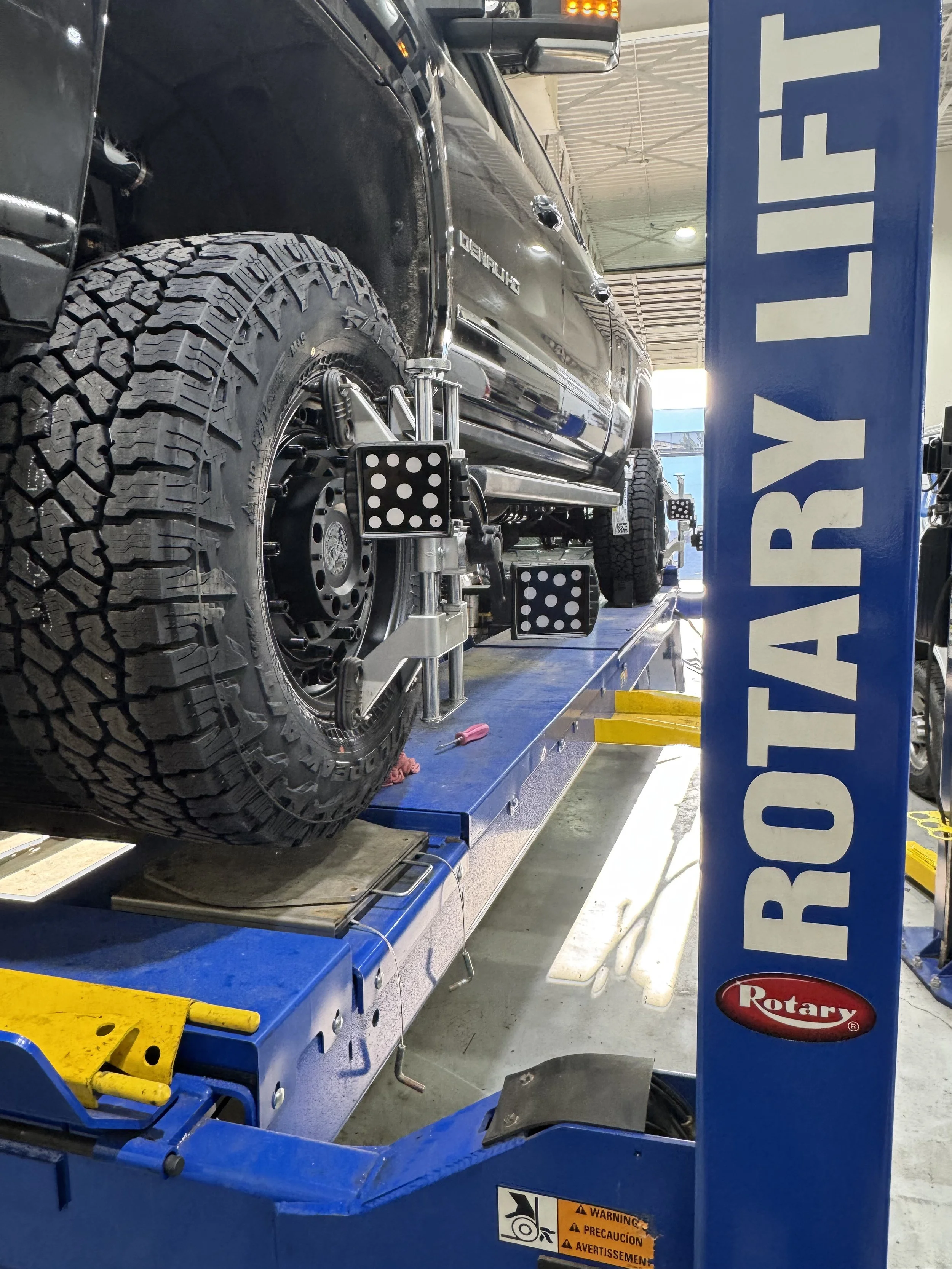 Truck wheel alignment service at Black Bear Auto Service in Burnaby BC