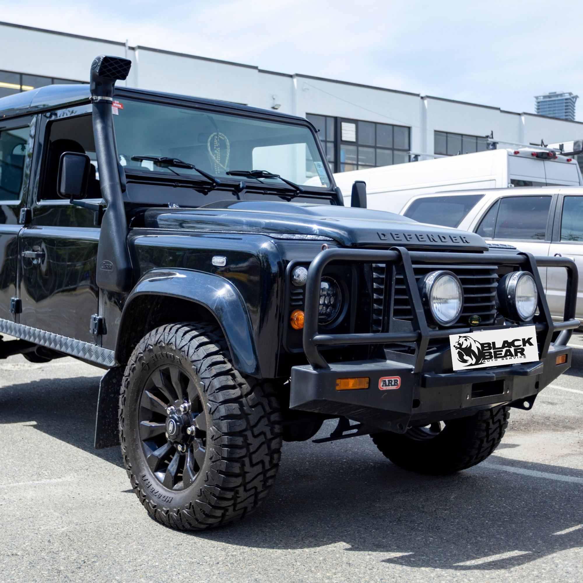 Land Rover Defender at Black Bear Auto Service in Burnaby, BC