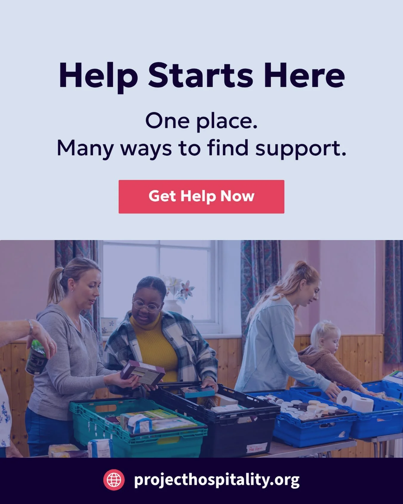 Looking for support? We&rsquo;ve made it easier to find. 💙

Our new Get Help Now page makes it easier to explore Project Hospitality&rsquo;s services, including food, housing, healthcare, behavioral health, and other essential support.

Start here a