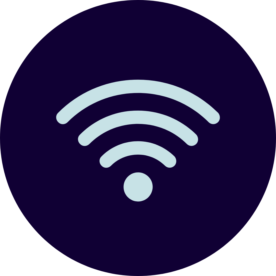 Wi-Fi icon with a dark background.