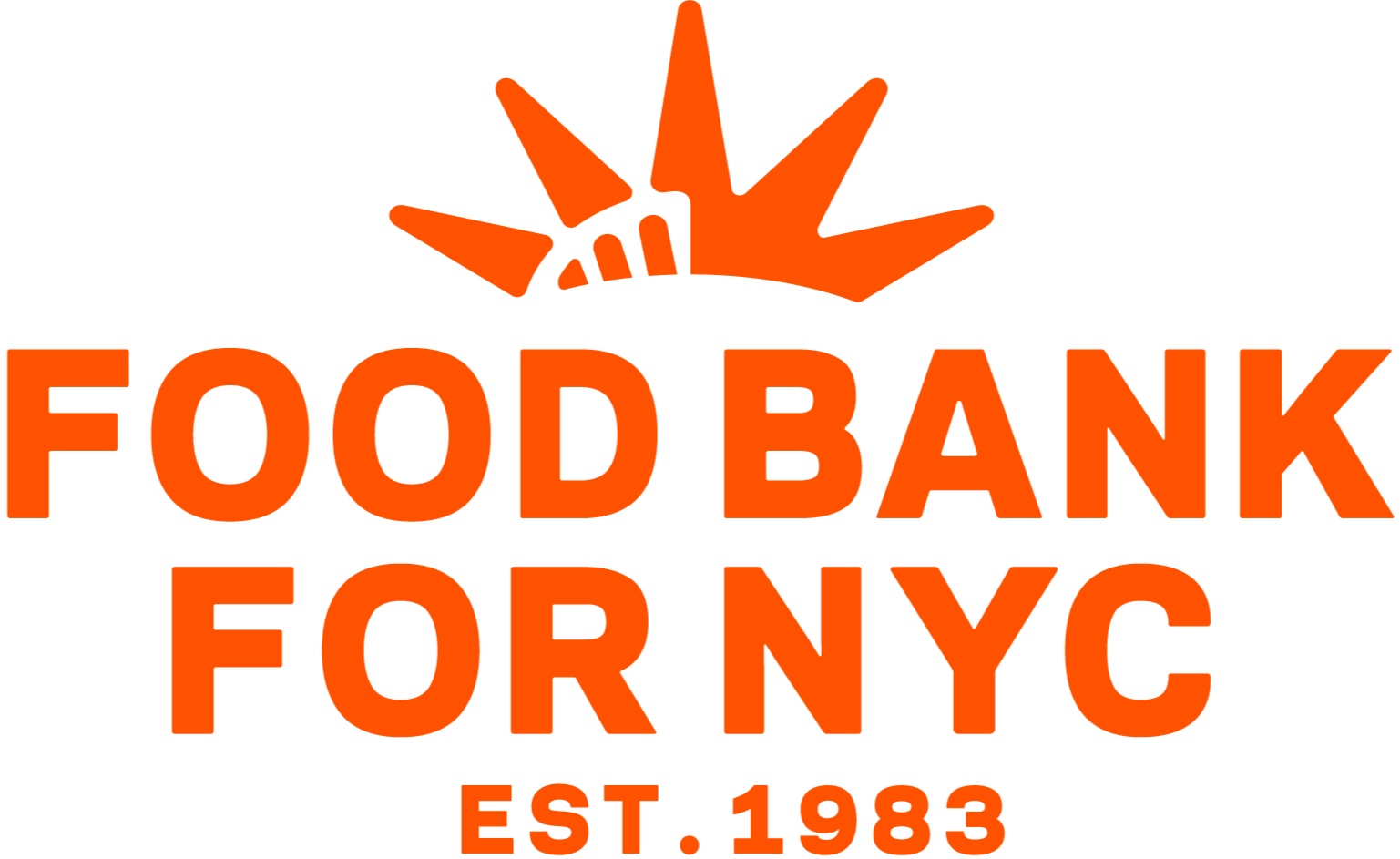 Food Bank for NYC logo featuring an orange rising sun above the organization's name