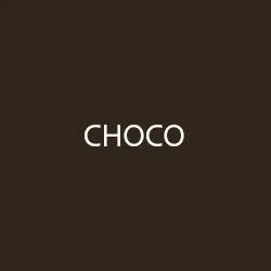 Brown background with the word 'CHOCO' written in white in the center.