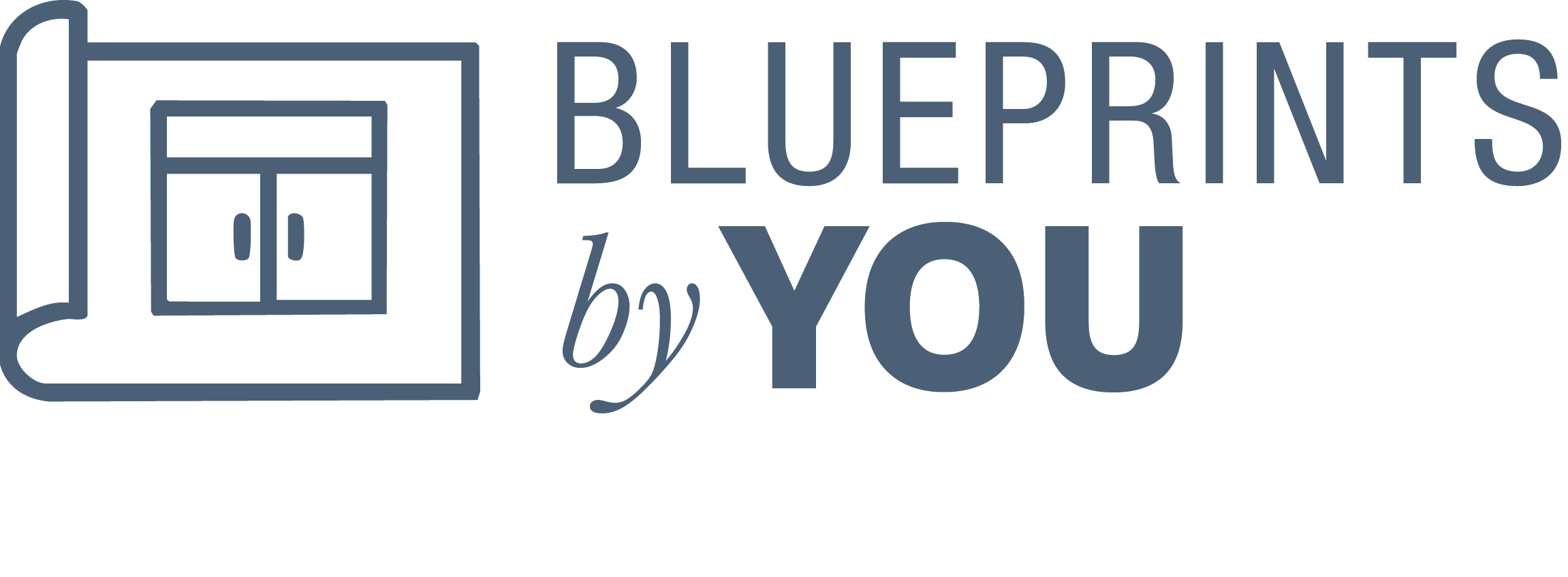 Graphic with a door icon and the text "Blueprints by You".