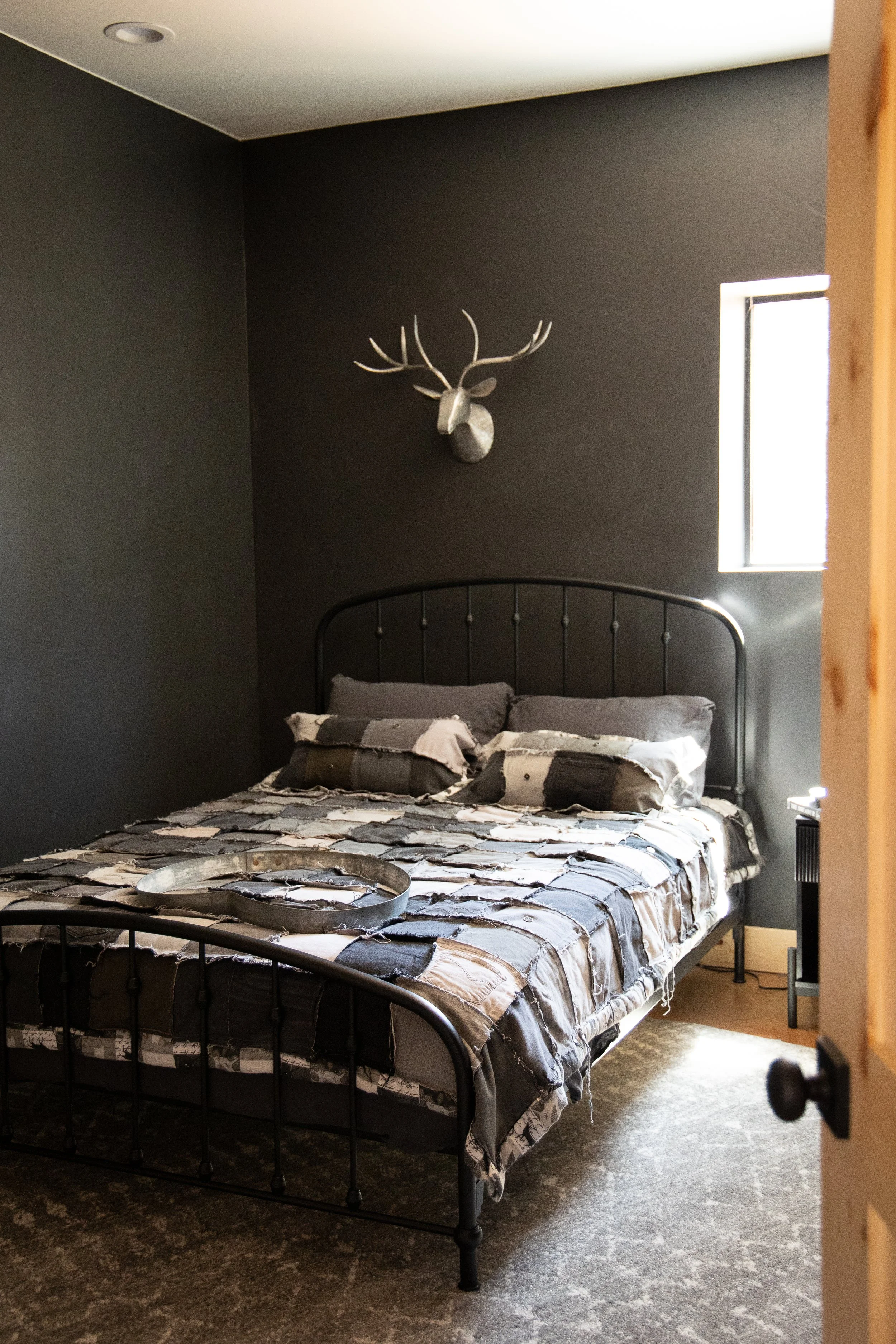 Moody Midnight Gray Bedroom (downstairs)