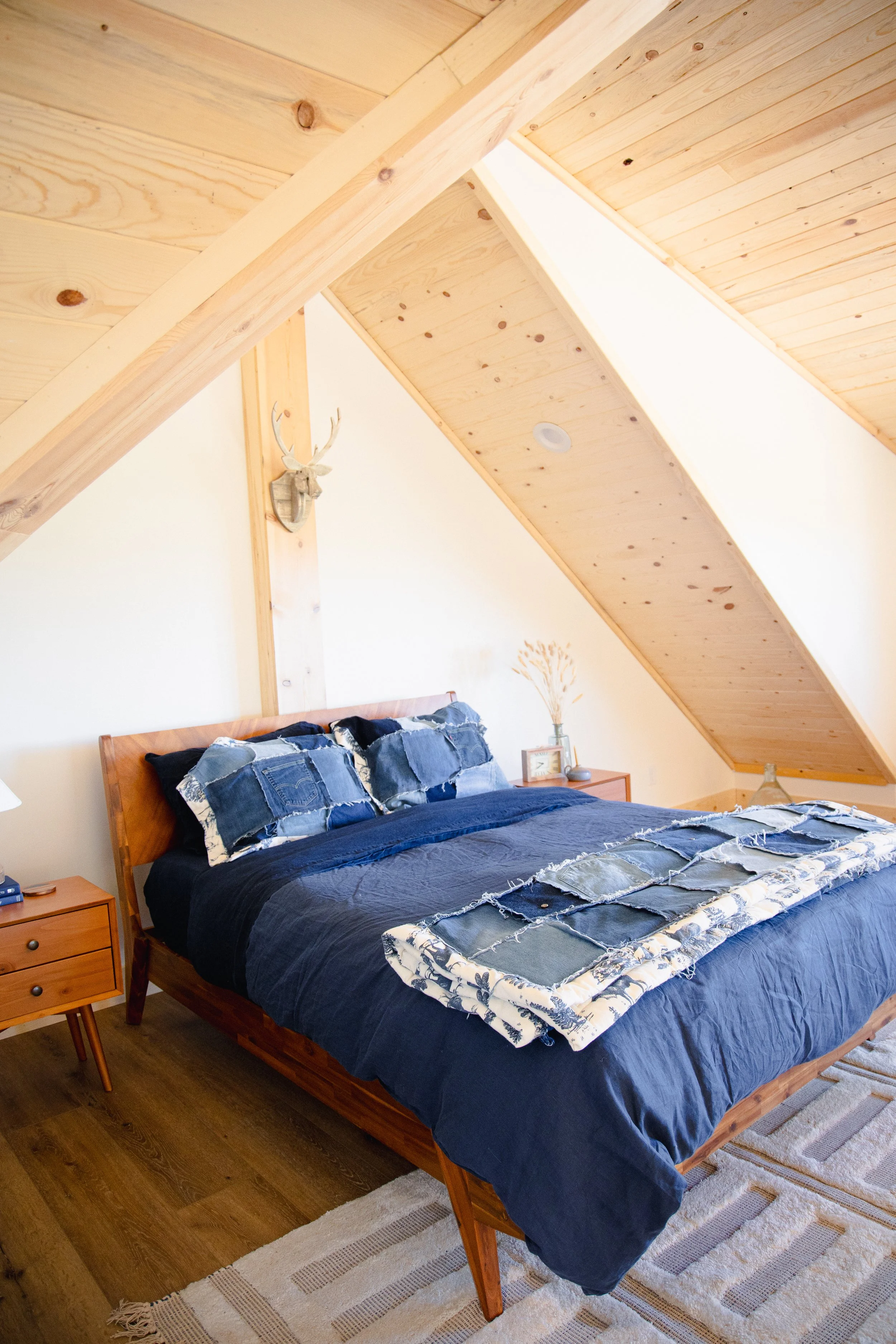 Spacious open loft as a private fourth bedroom.