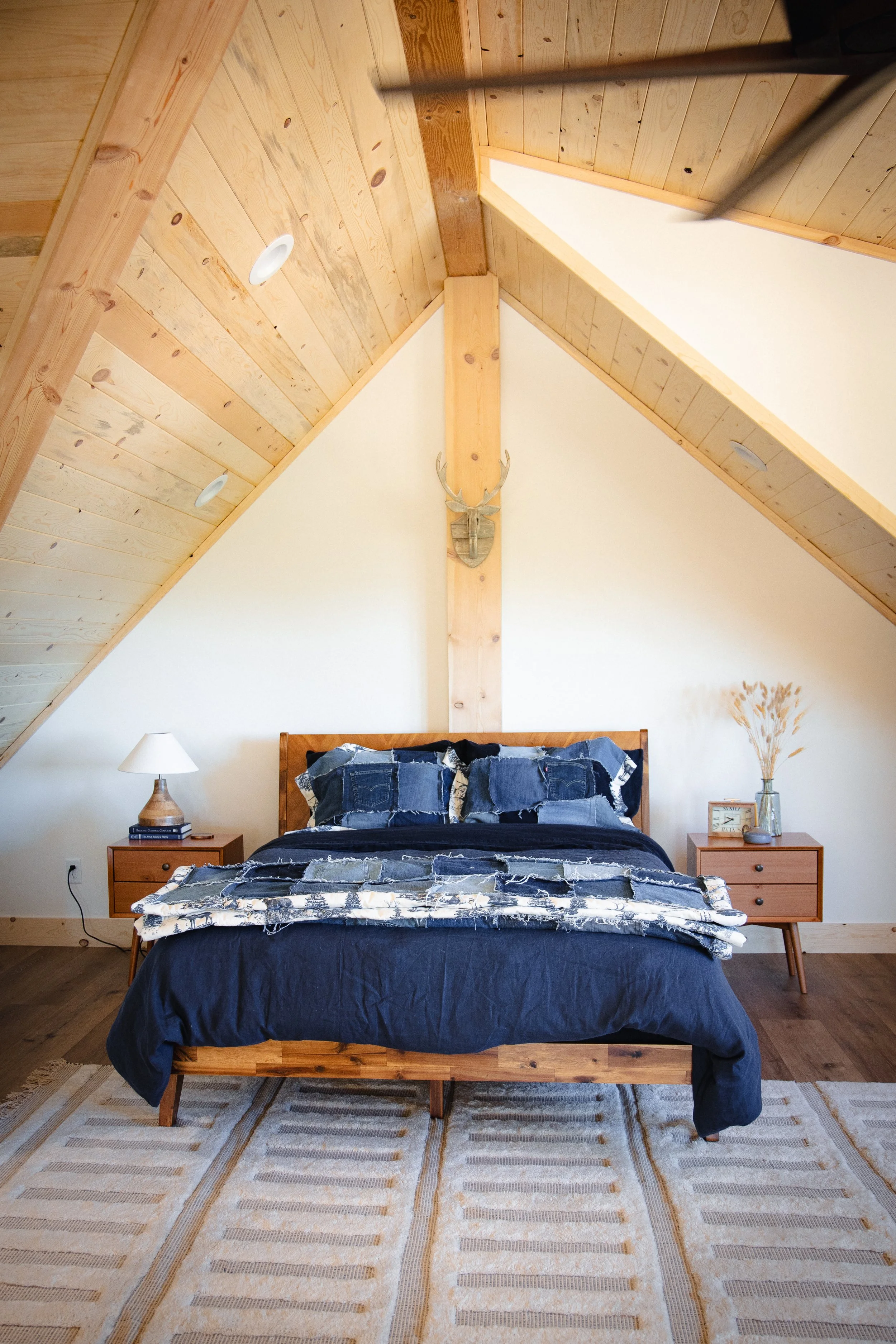 Spacious open loft as a private fourth bedroom.