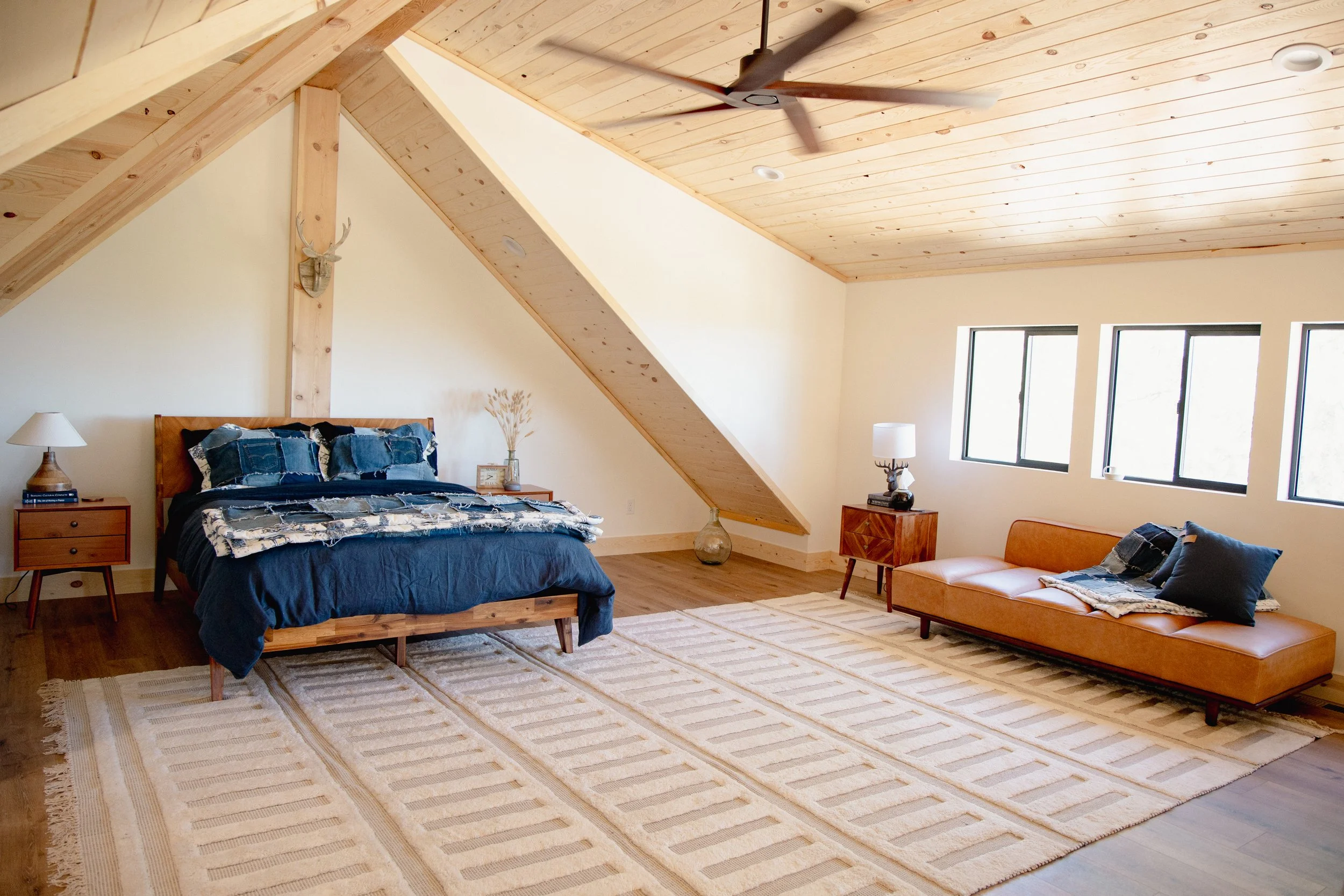 Spacious open loft as a private fourth bedroom.