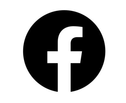 Facebook logo with white lowercase 'f' inside a black circle.