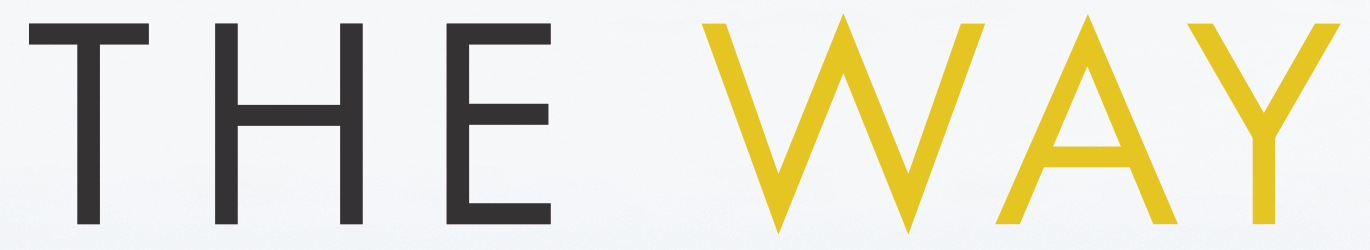 Text reading 'THE WAY' with 'THE' in black and 'WAY' in yellow, on a white background.