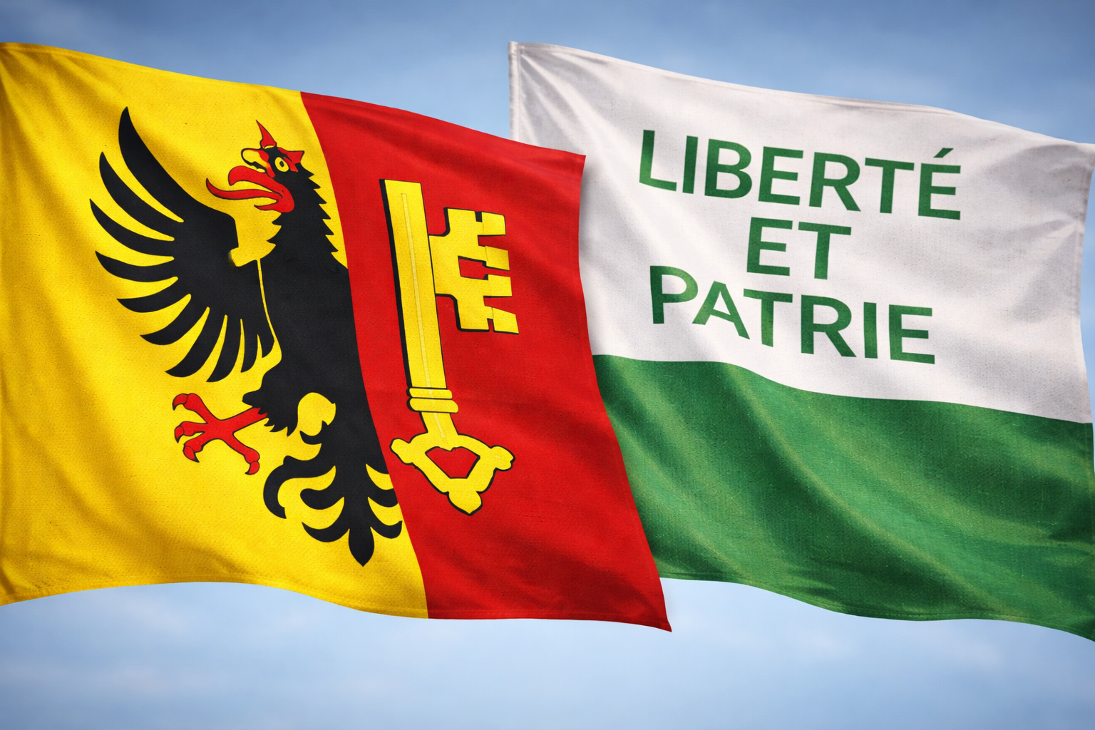 Drapeaux des cantons de Genève et Vaud