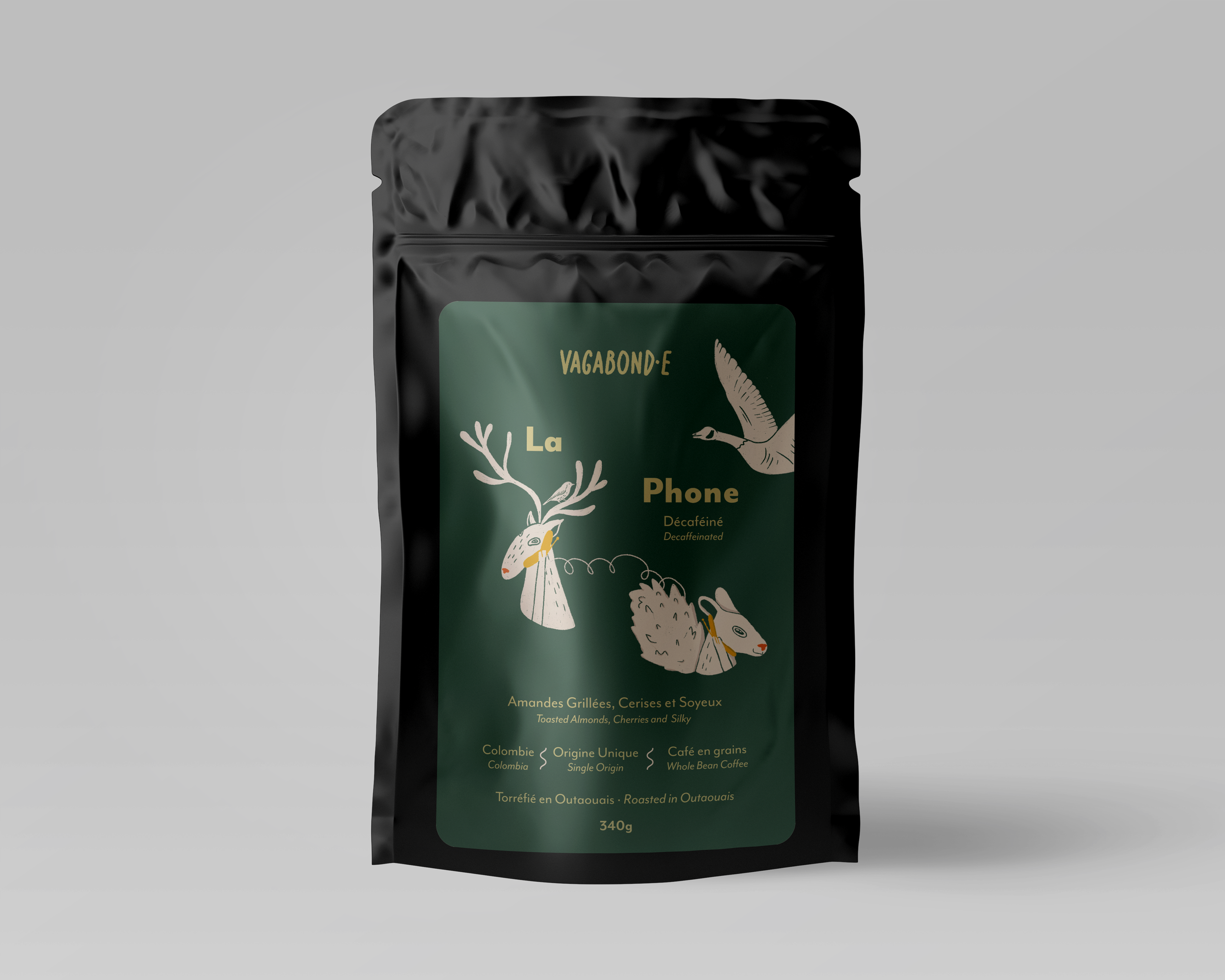 Création d'étiquette pour sacs de café Vagabond.e