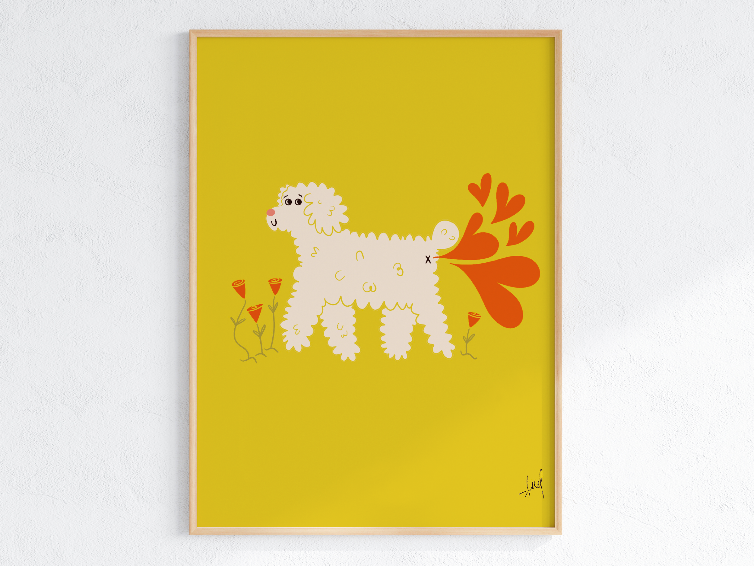🖼️  Affiche décorative illustrée – Plein d'amour pour toi (Chien)