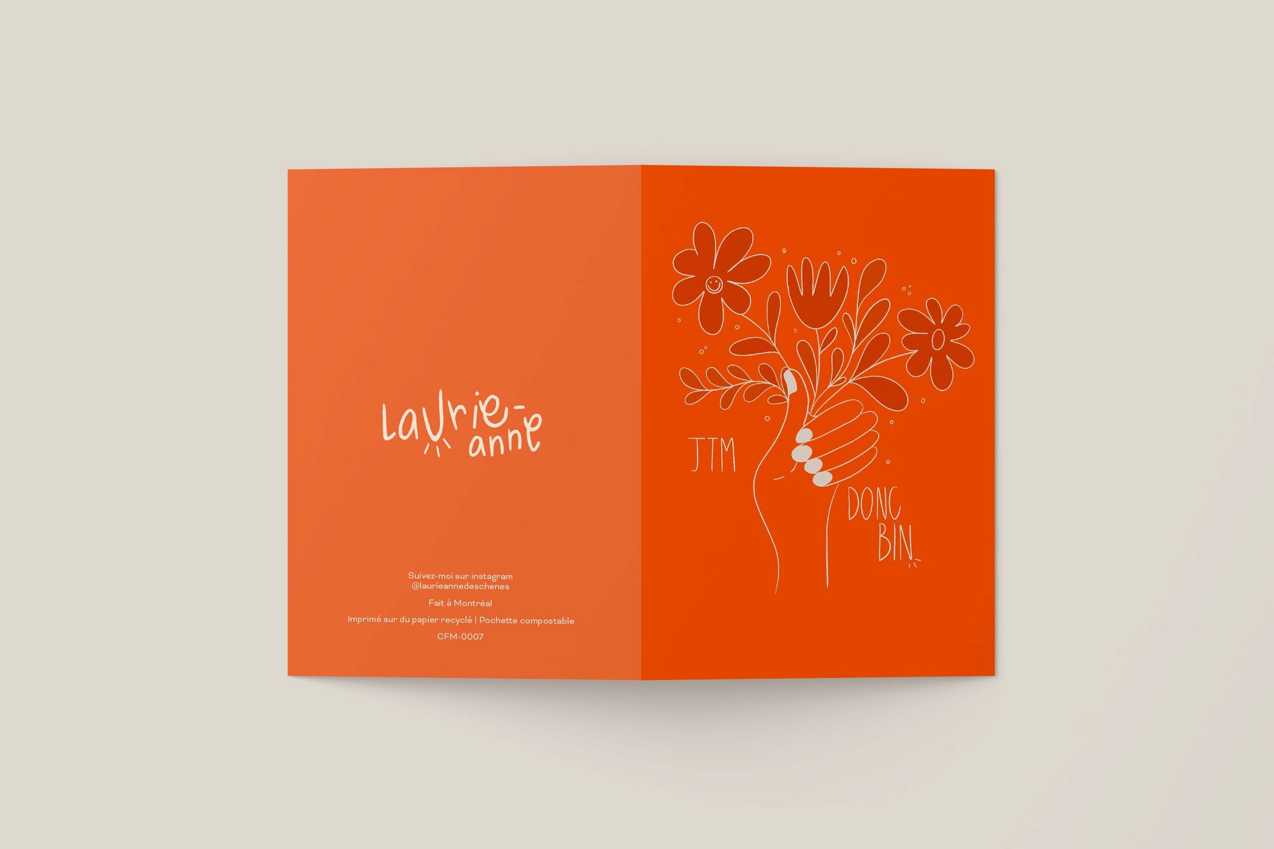 Carte de souhait illustrée | Illustration douce et minimaliste – JTM donc bin