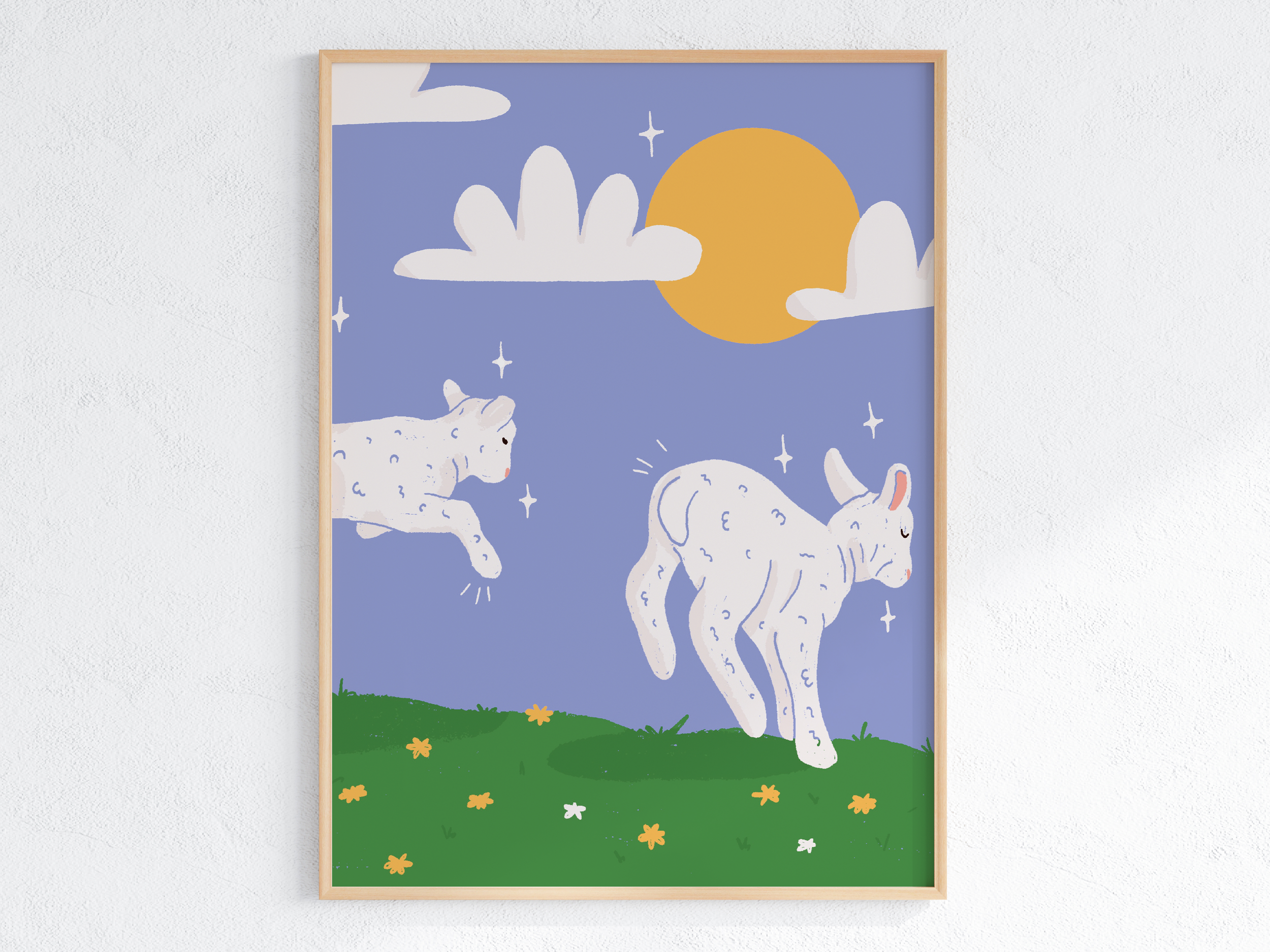 🖼️  Affiche décorative illustrée – Nous, mais dans un champ (Chèvres)