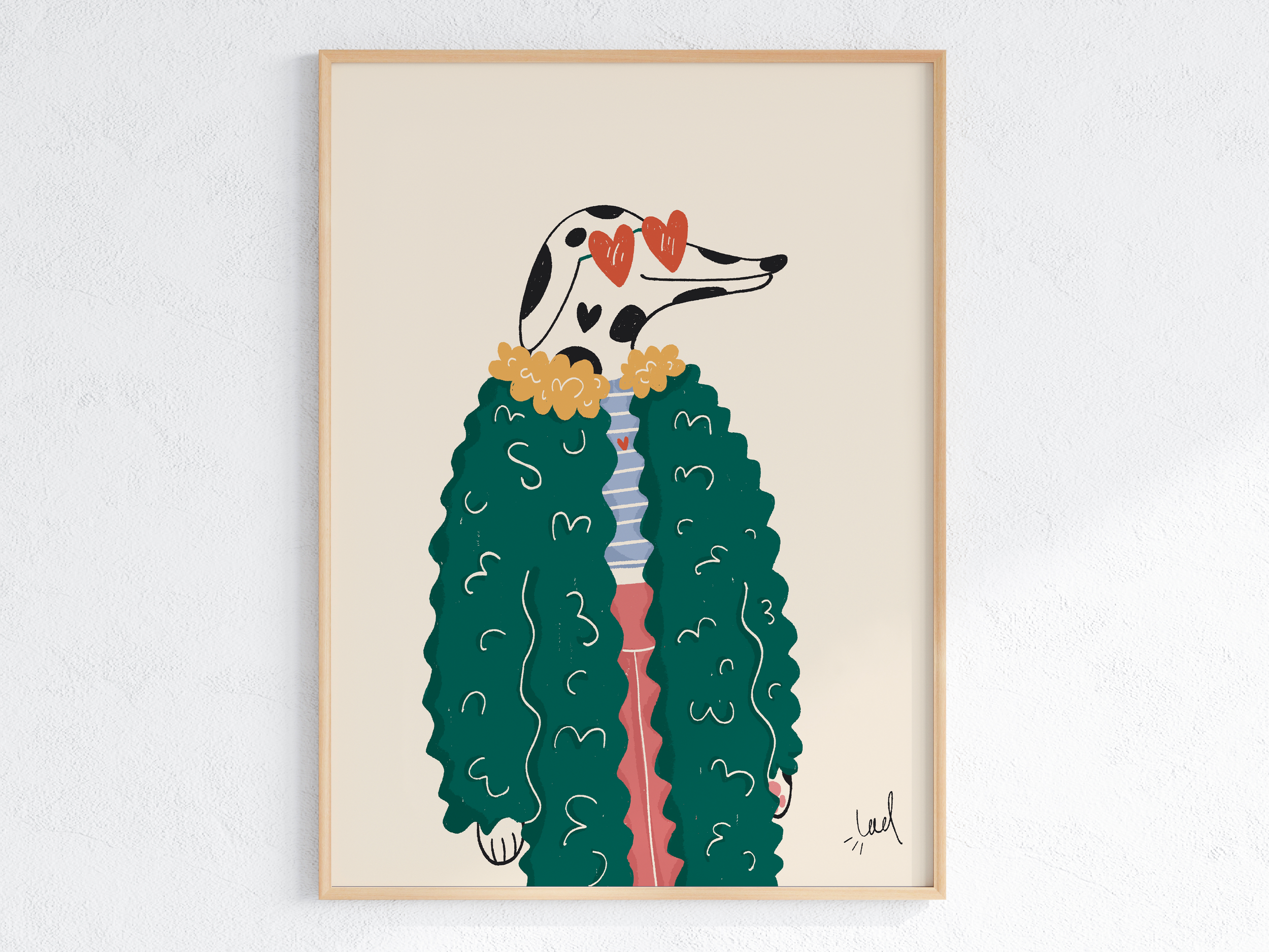 🖼️  Affiche décorative illustrée – Le dalmatien stylé
