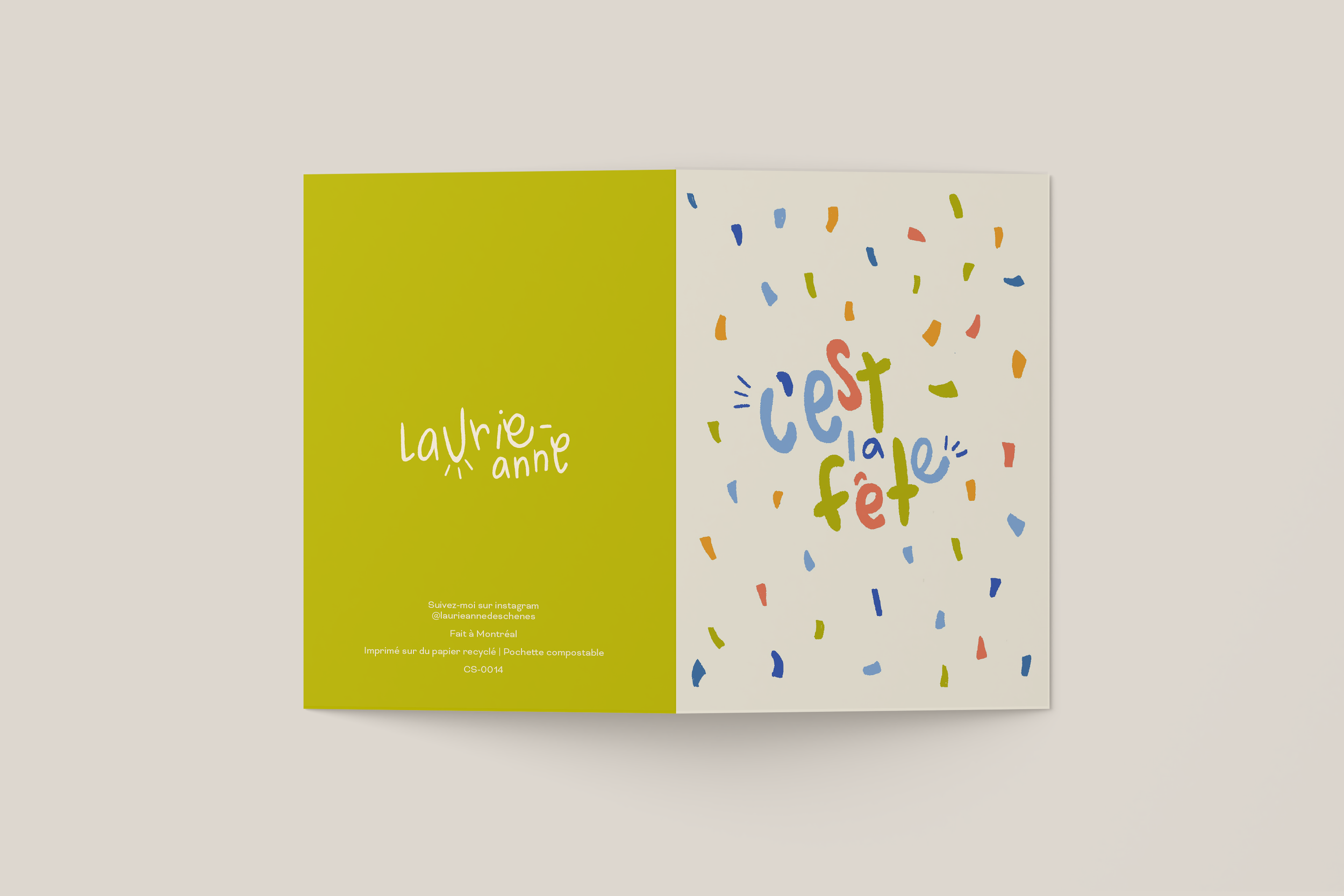 Carte de souhait illustrée | Illustration douce et minimaliste – C'est la fête