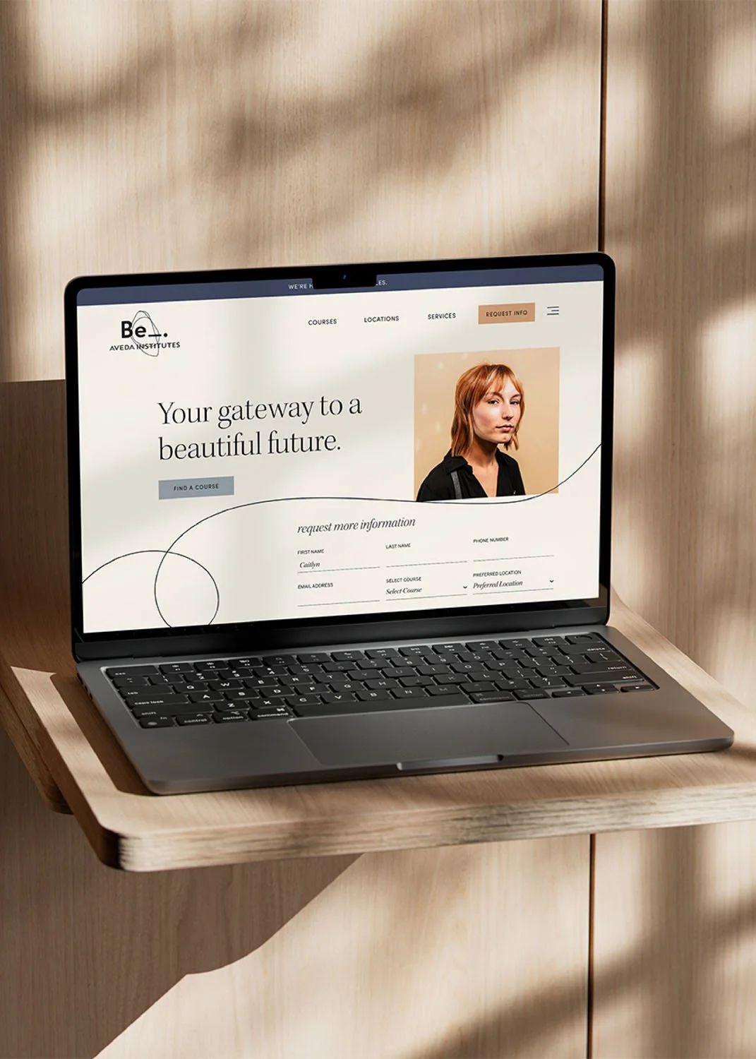 Be Aveda Institutes Website Mockup