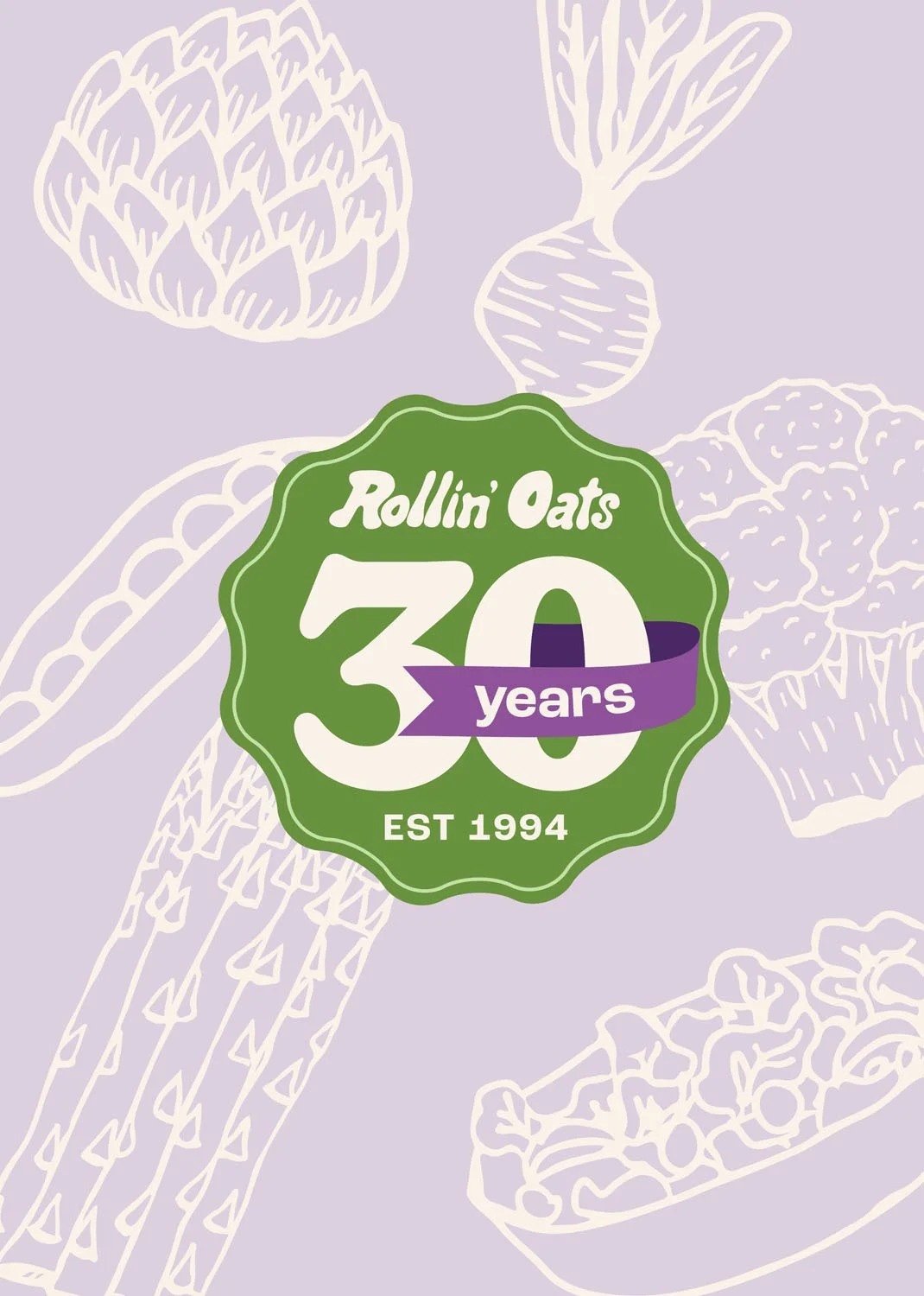 Rollin Oats 30 Years Badge Design