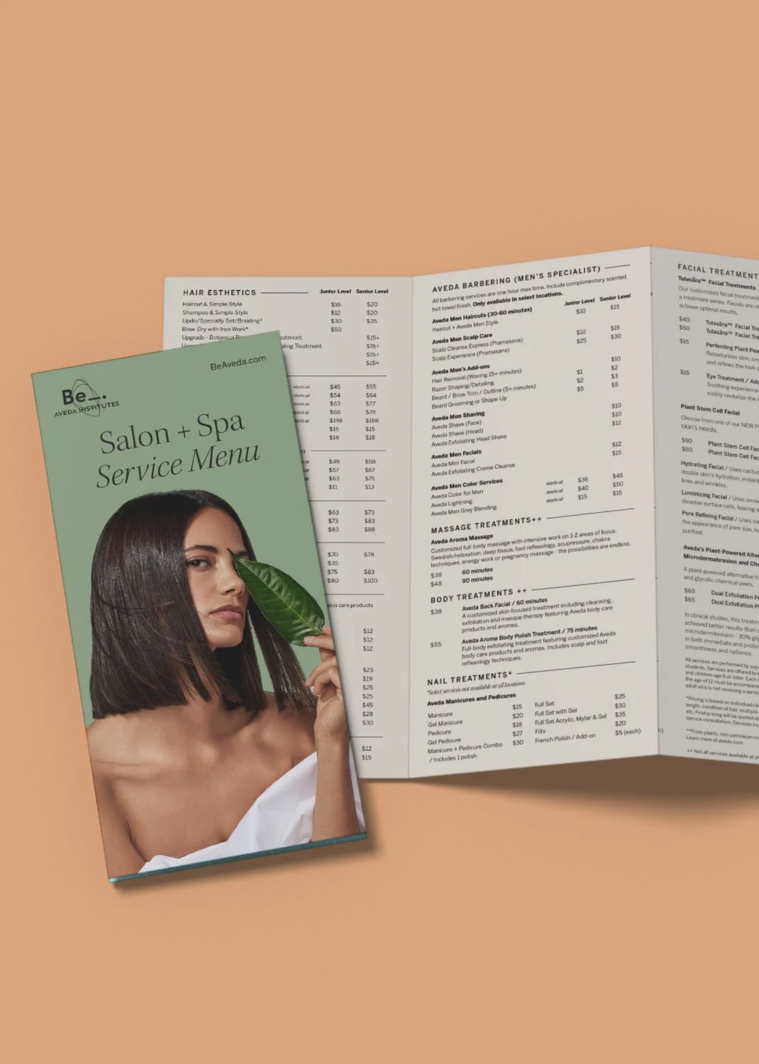 Be Aveda Salon and Spa Menu