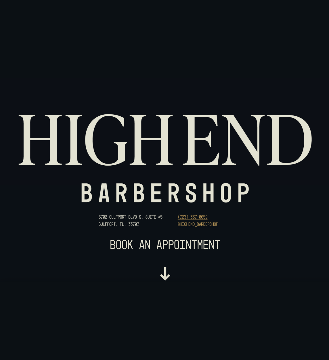 High End Barbershop Website Design