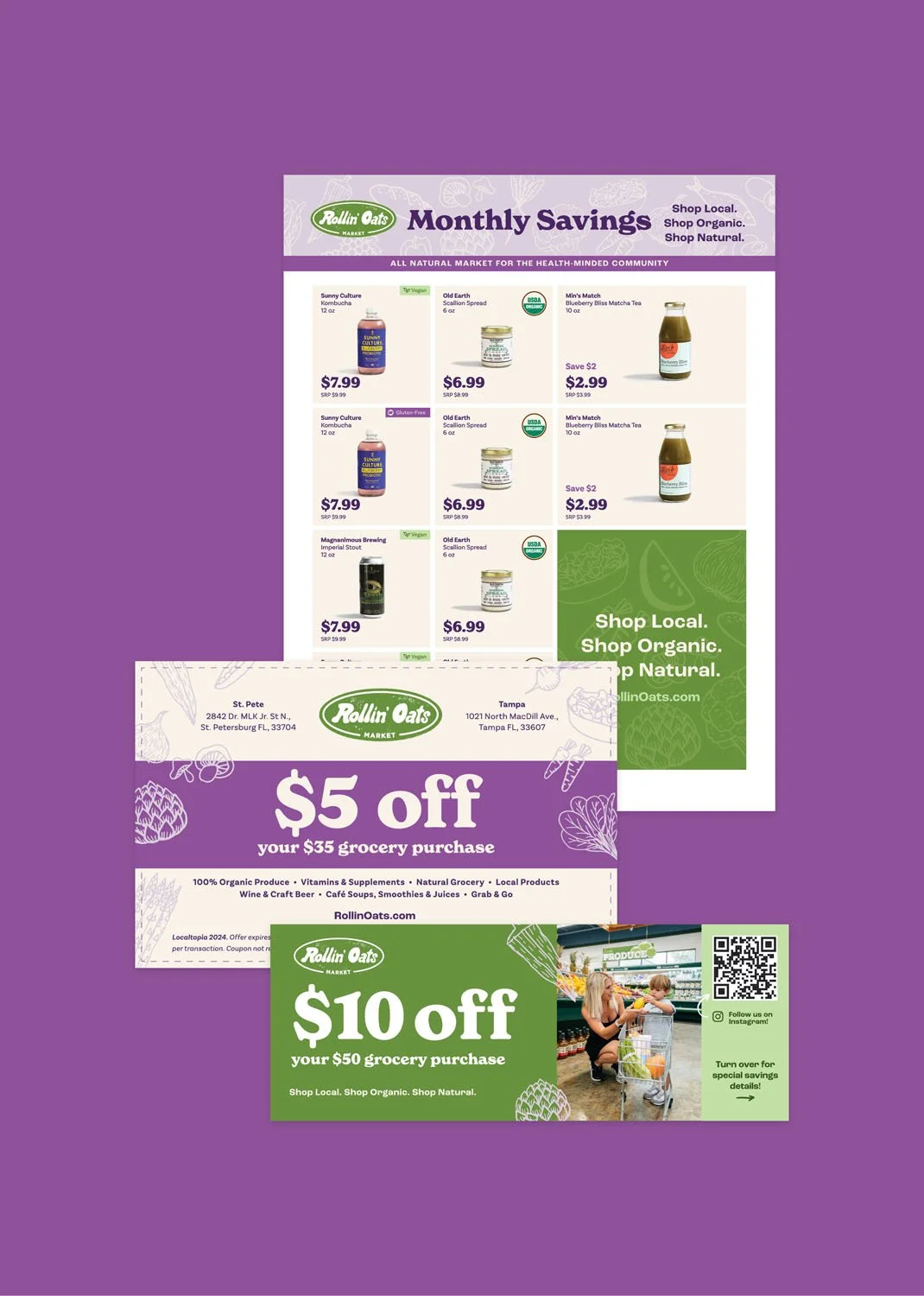 Rollin Oats Print Design Flyers and Coupons