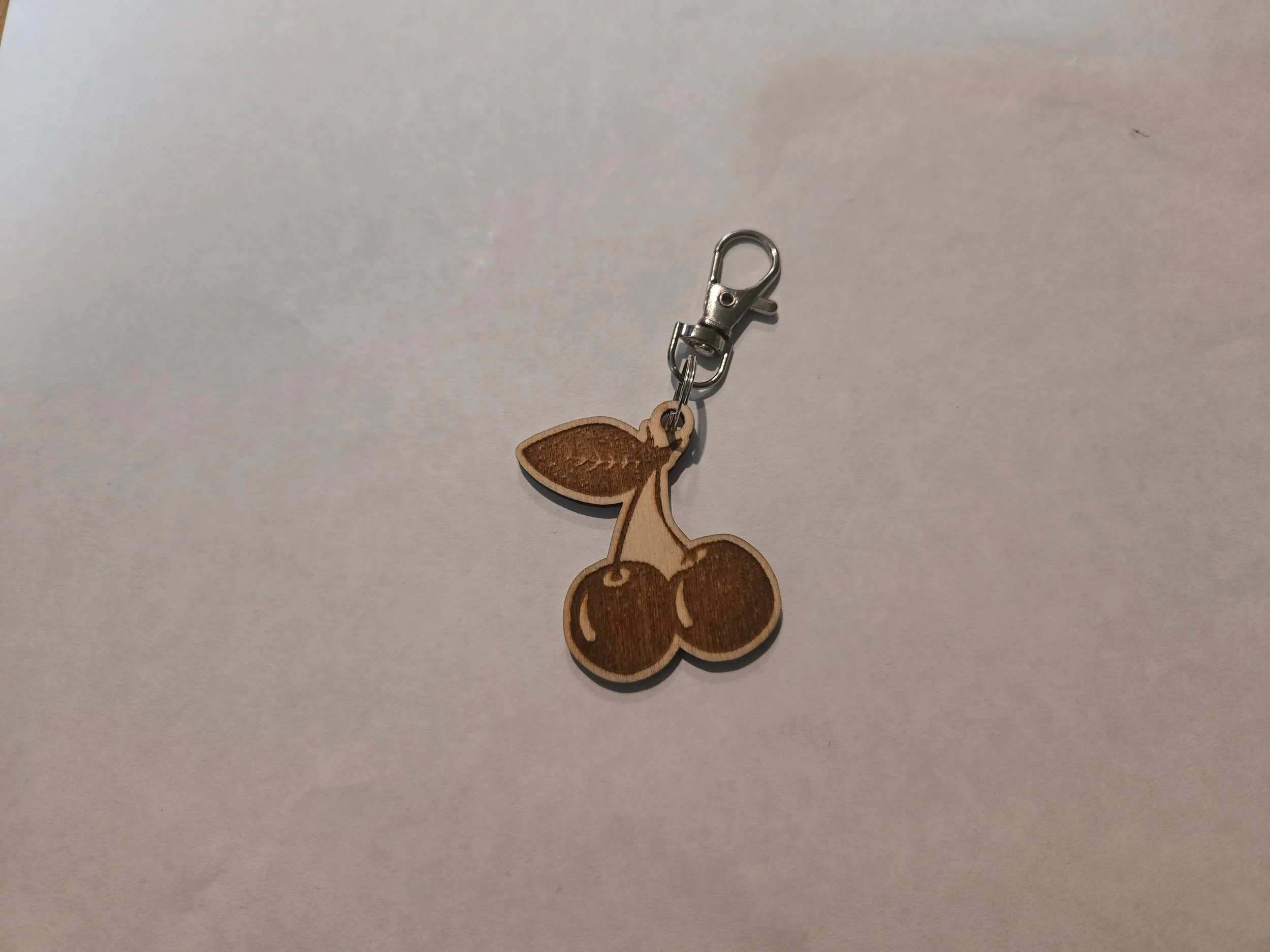 Handcrafted Wooden Cherry Keychain