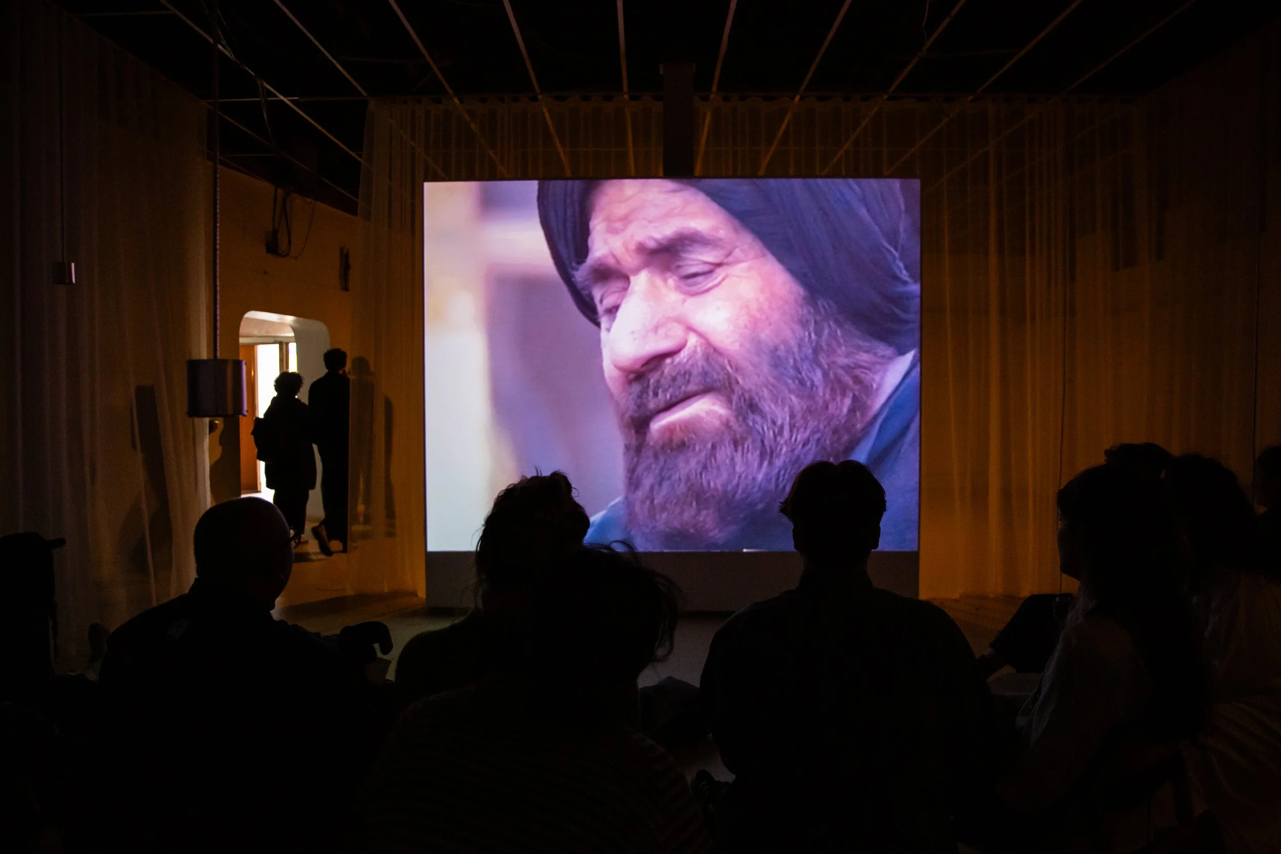 فرنگ  / Farang (2024), photo of opening event at Offline as part of Glasgow International Festival of Contemporary Art by Erika Stevenson