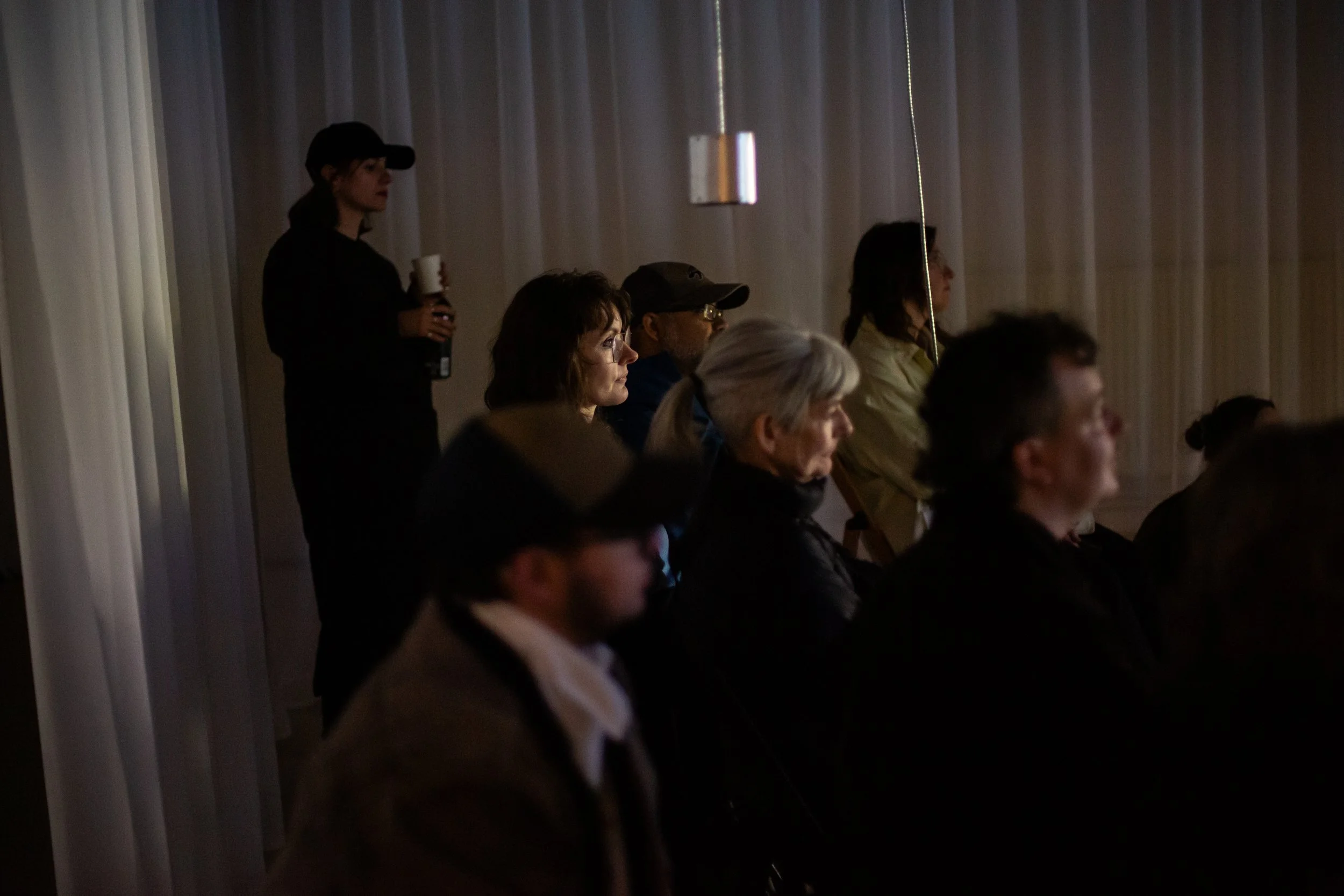 فرنگ  / Farang (2024), photo of opening event at Offline as part of Glasgow International Festival of Contemporary Art by Erika Stevenson