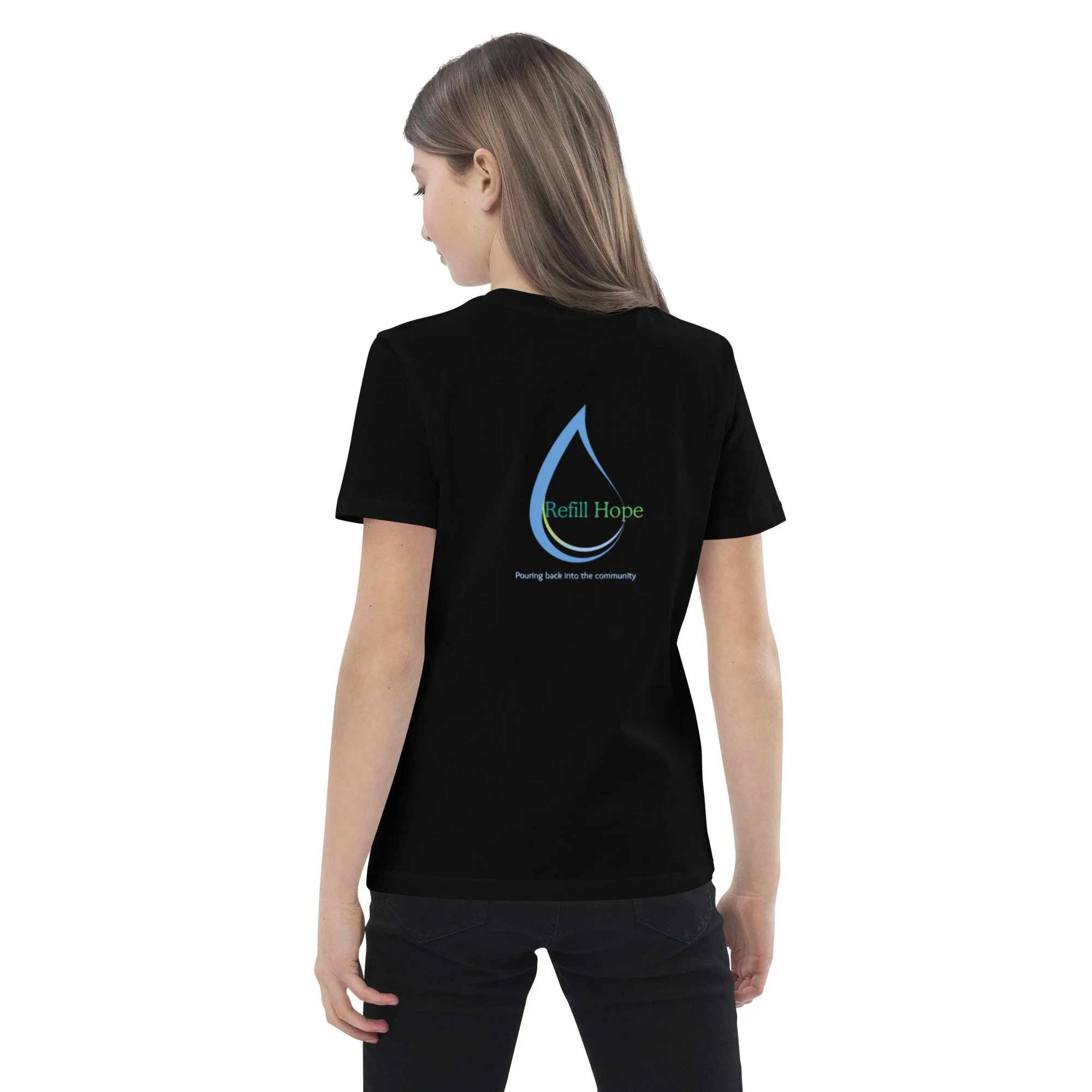 Organic cotton kids t-shirt - “Water you doing to give back?”
