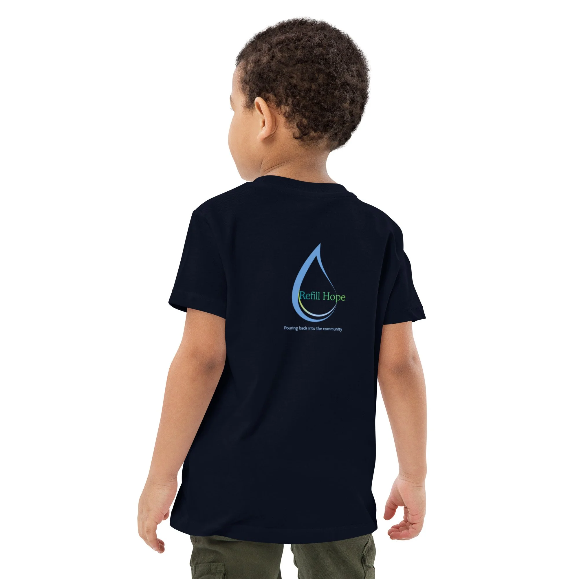 Organic cotton kids t-shirt - “Water you doing to give back?”