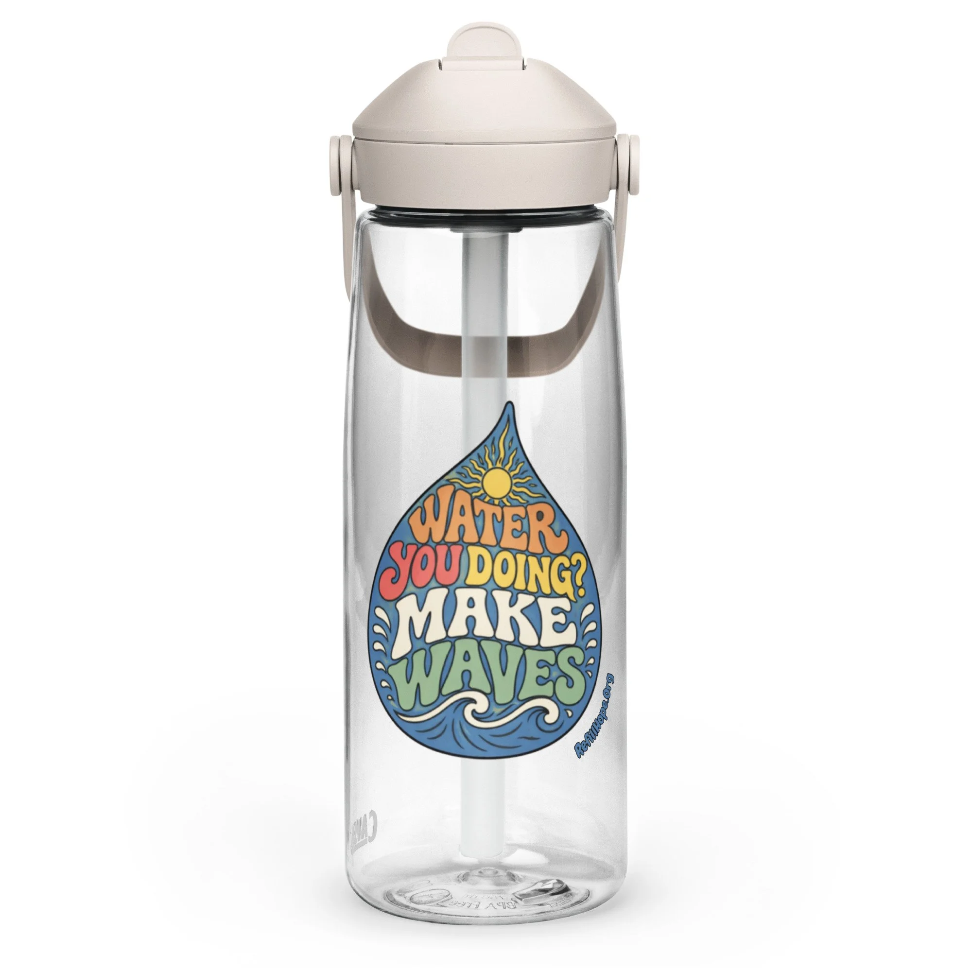 Make Waves-Summer Vibes-Flip straw water bottle