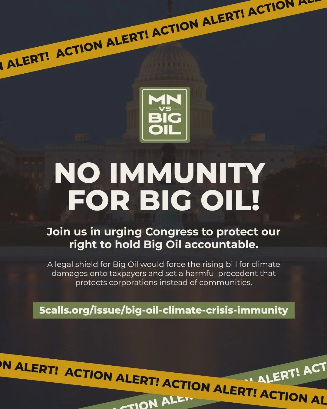 Congress is trying to protect Big Oil. Again. A new federal bill could stop states like Minnesota from making major polluters help pay for climate damage.

That means attacks on:
&bull; Climate Superfund laws
&bull; Lawsuits against polluters
&bull; 