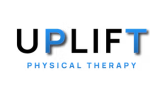 Logo for UPLIFT Physical Therapy with blue and black text