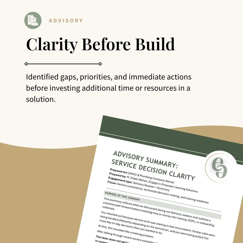 Advisory: Clarity Before Build