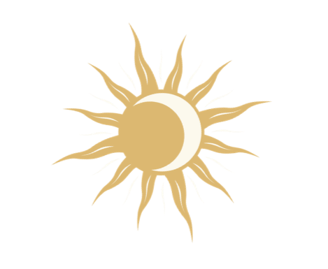 Symbole stylisé représentant un soleil avec une lune intégrée au centre