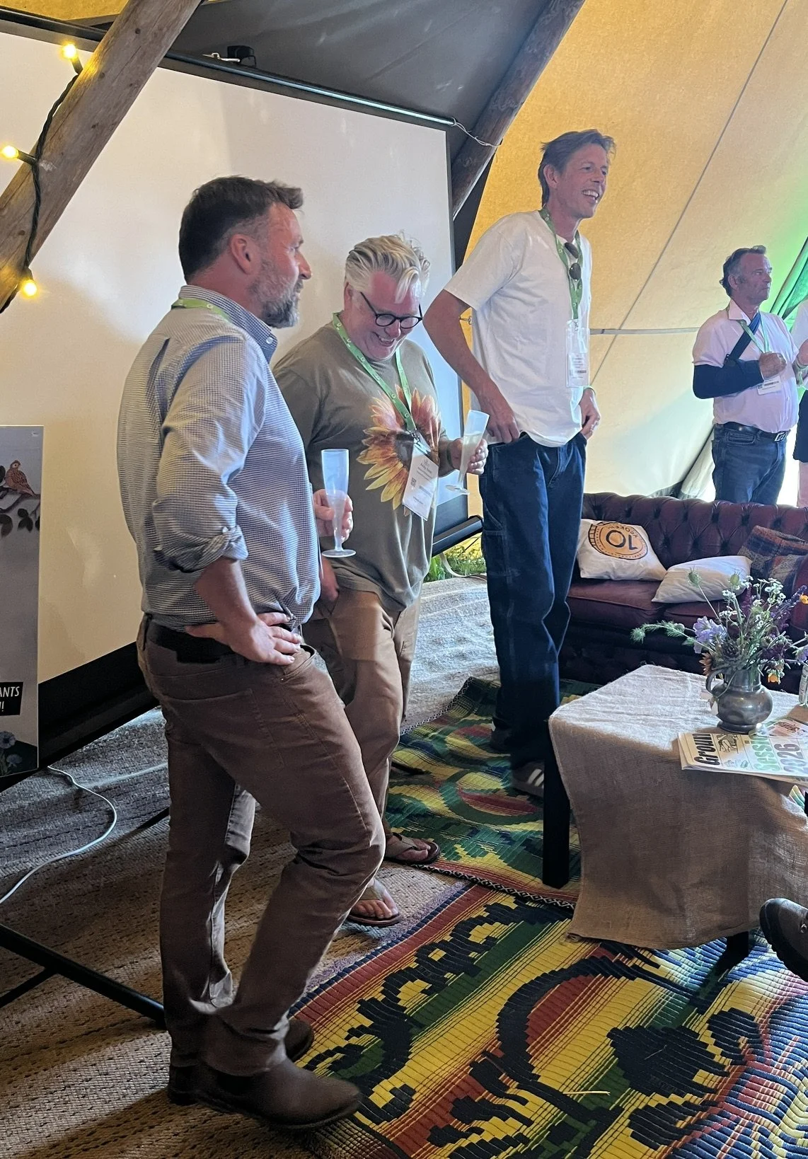 Andrew Hoad, Waitrose; Prof Andy Neal, Centre for Dynamic Soils; Andy Cato, Wildfarmed; Tim Mead, Yeo Valley