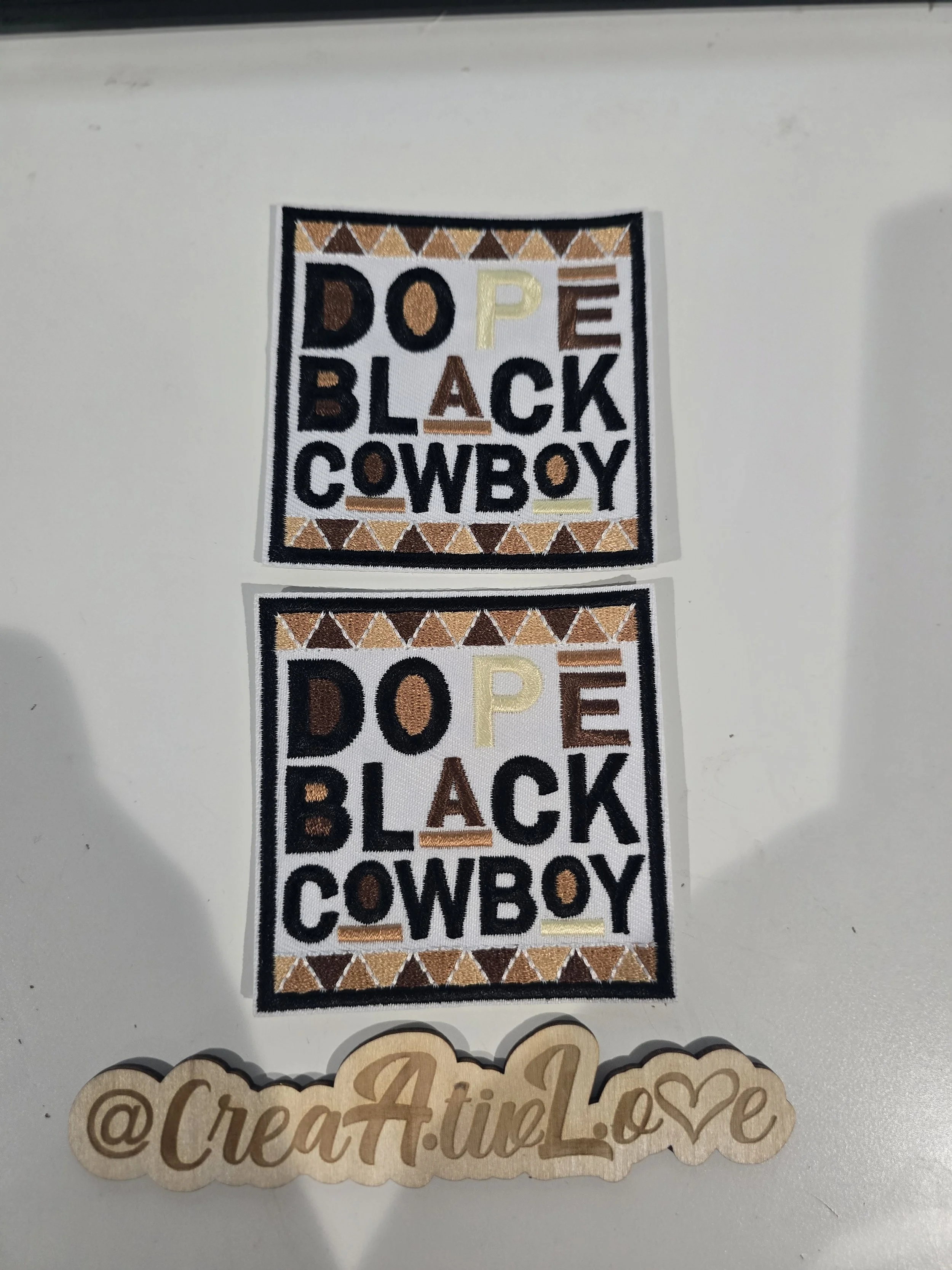 Dope Black Cowboy Embroidered Patch