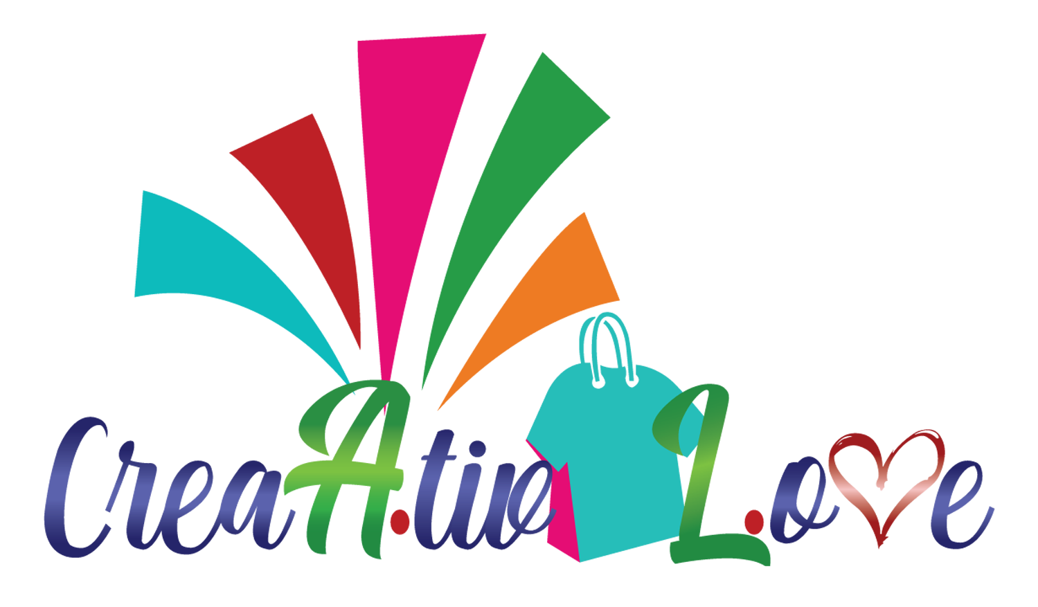Colorful 3D text saying "Create Love" with a heart symbol in place of the "o" in love.