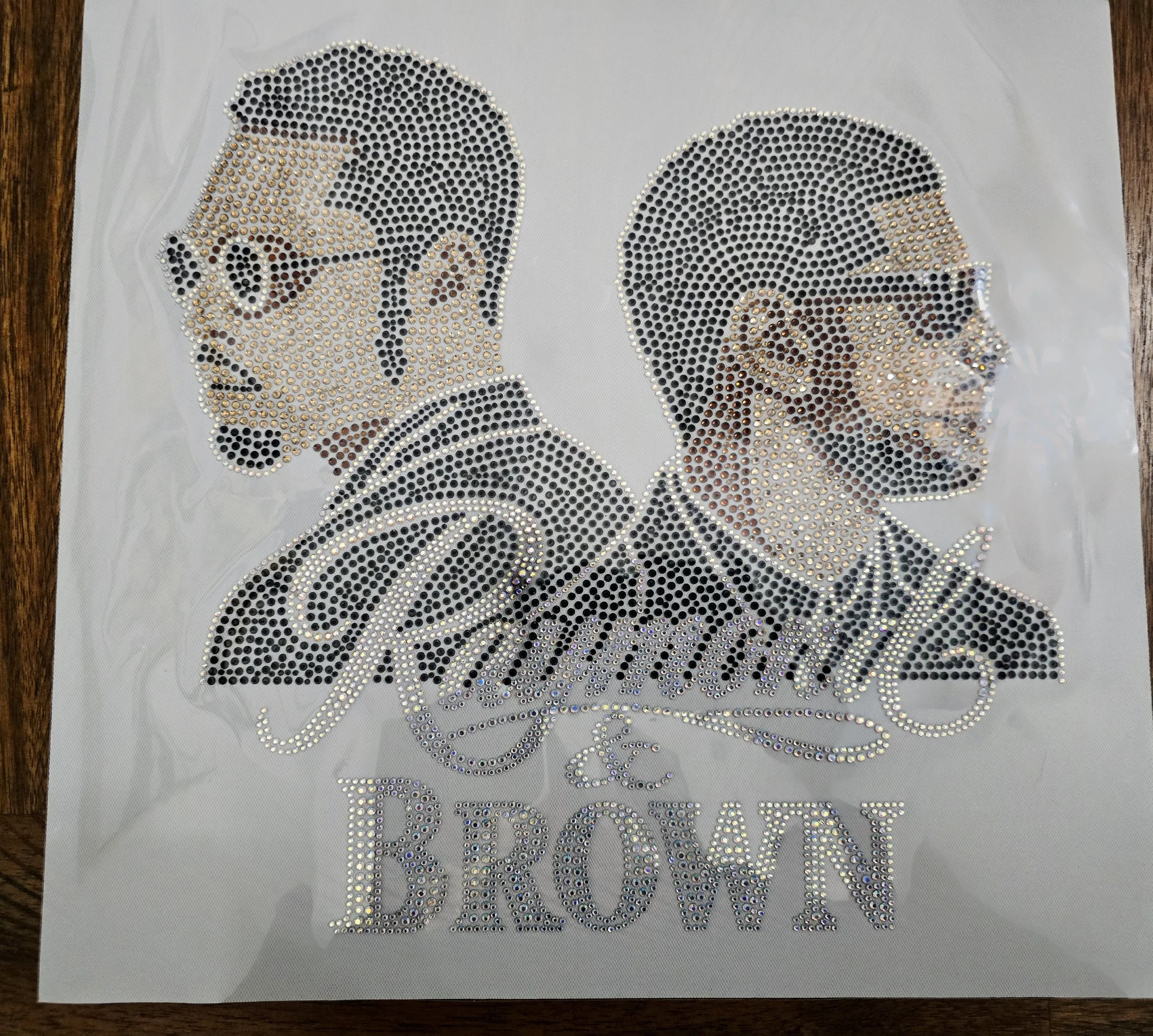 Usher and Chris Brown Rhinestone Transfer