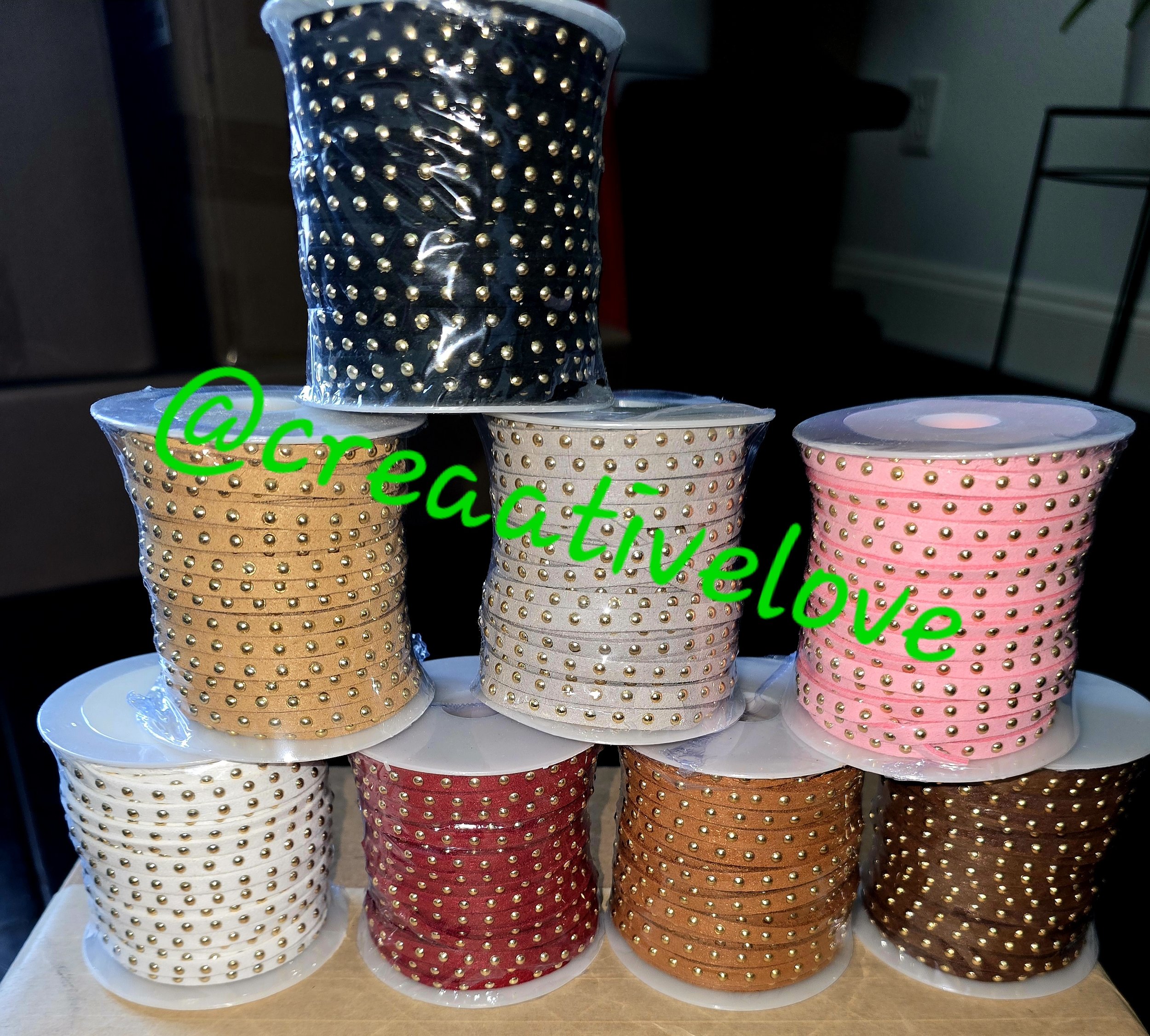 Faux Leather Trim Gold