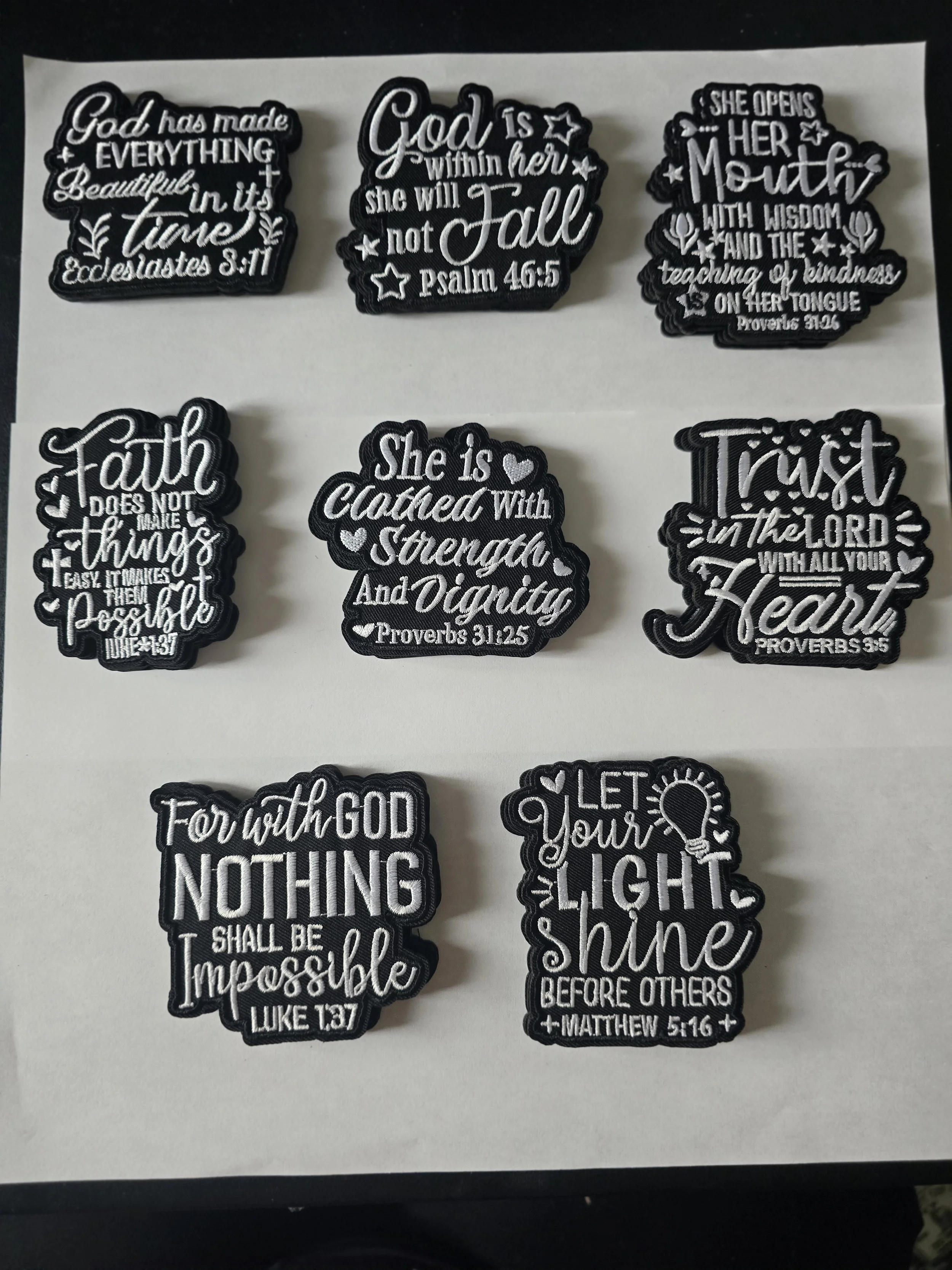 Inspirational Bible Verse Embroidered Patches