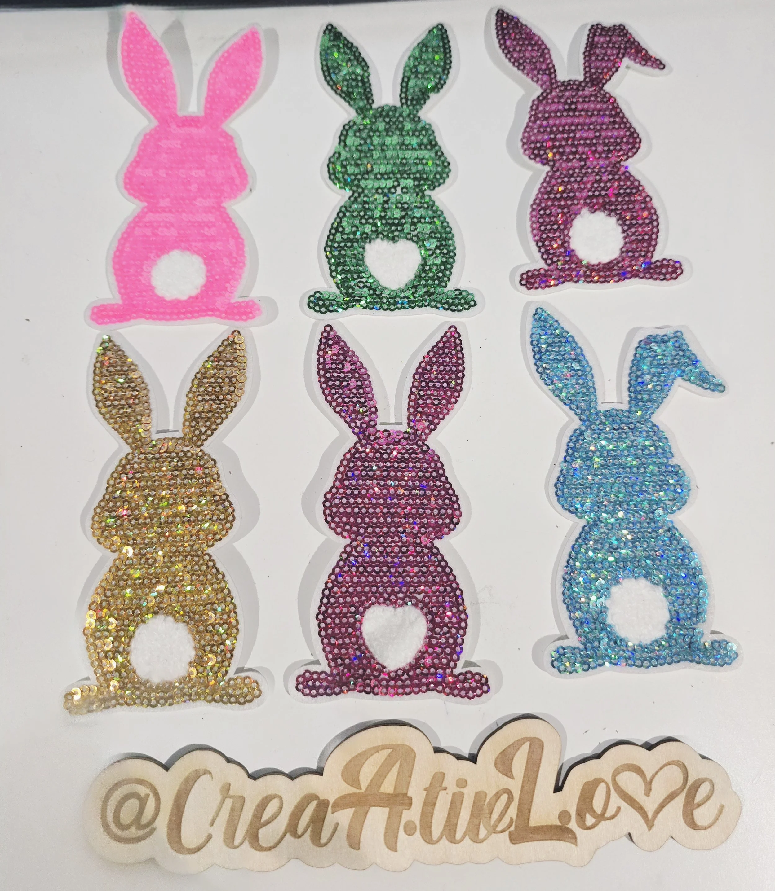 Sparkle Bunny Sequin Embroidery Patch