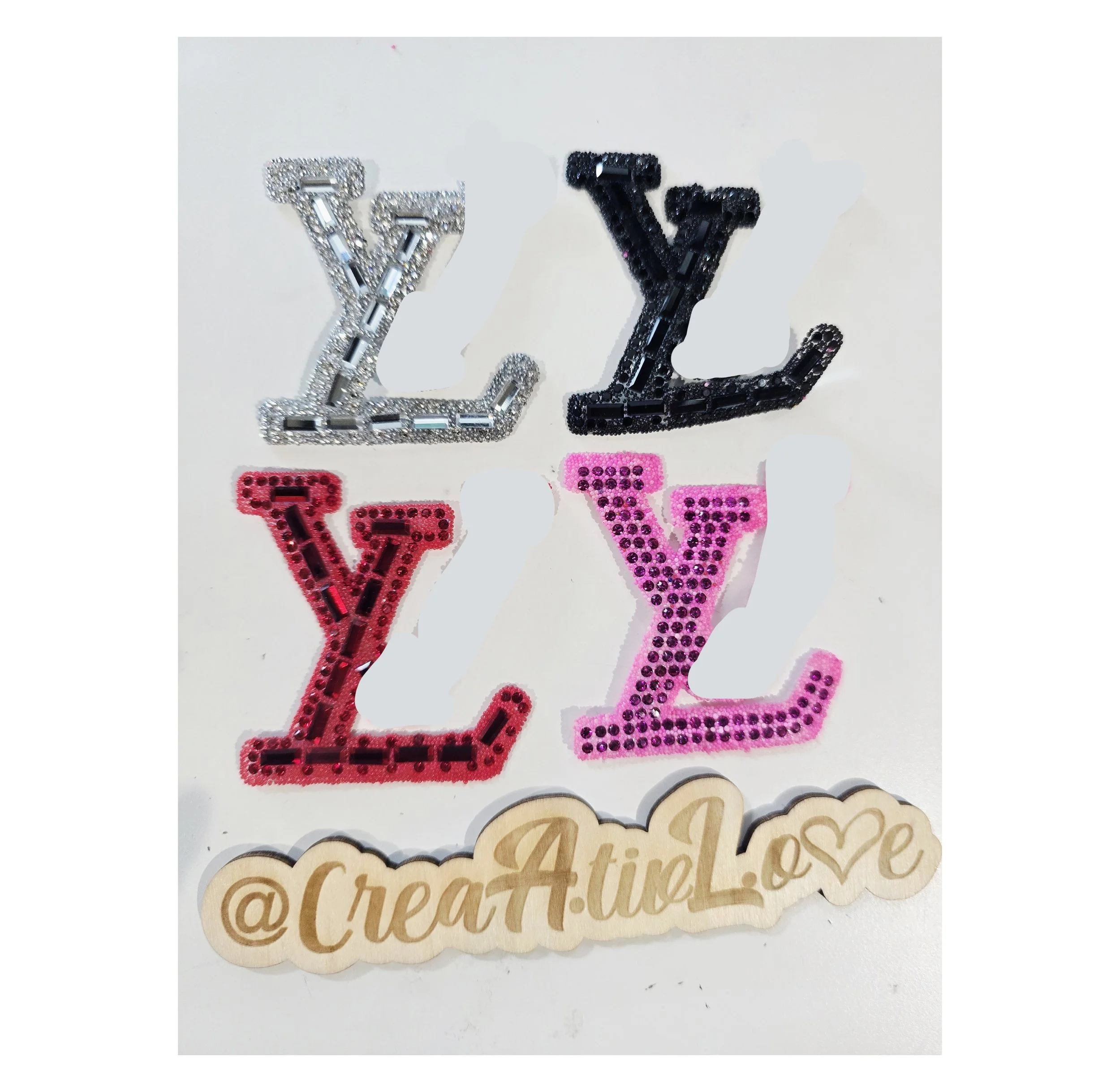 Rhinestone Initial Patches