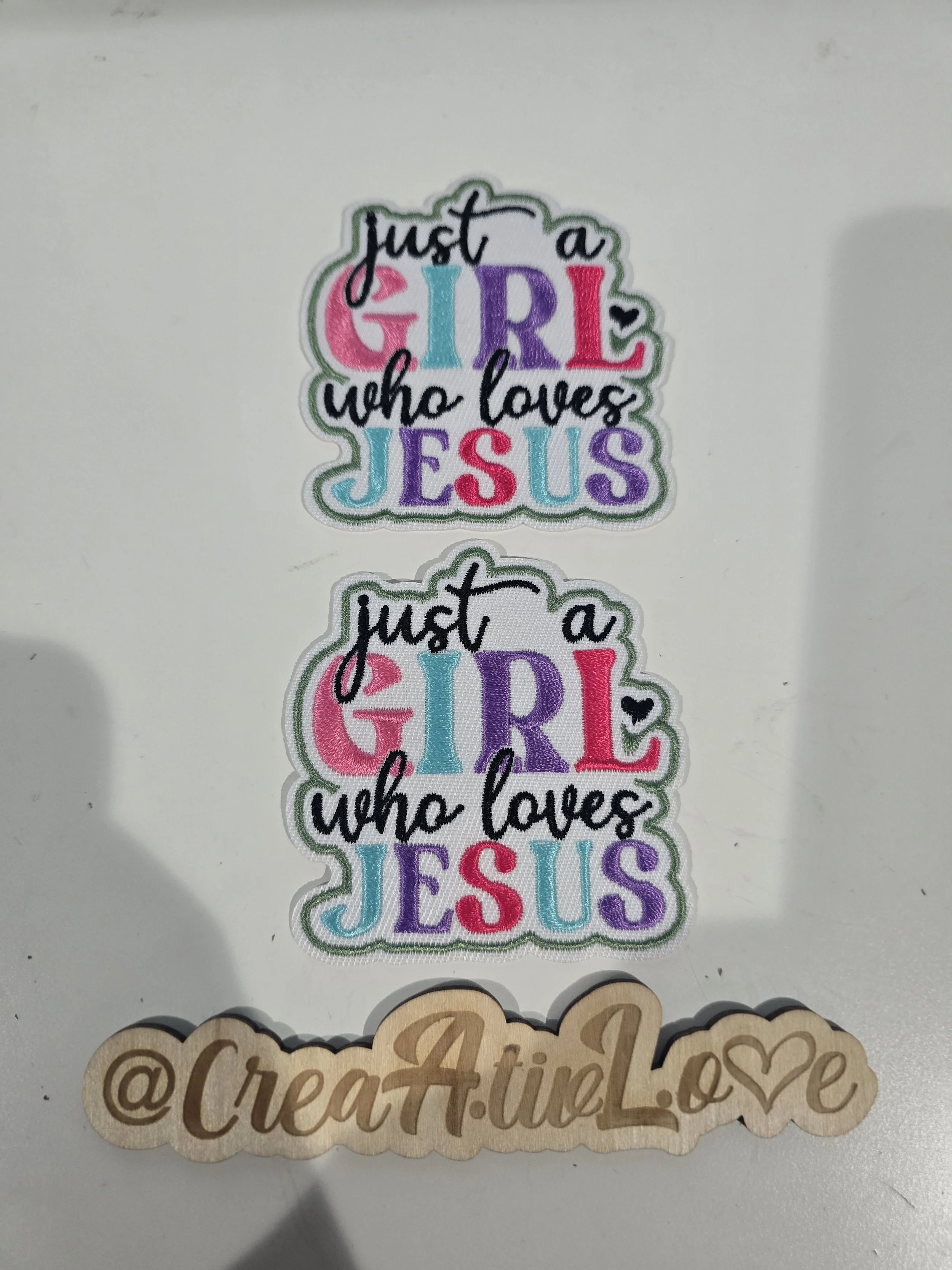 Just a Girl Who Loves Jesus Iron-On Patch