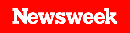 Newsweek logo with white text on a red background.