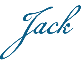 The word 'Jack' written in elegant cursive script with a dark flourish at the end of the 'J'.