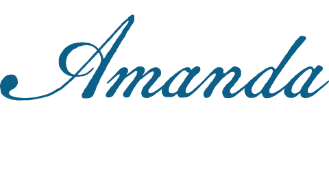 The name 'Amanda' written in elegant, blue cursive font.