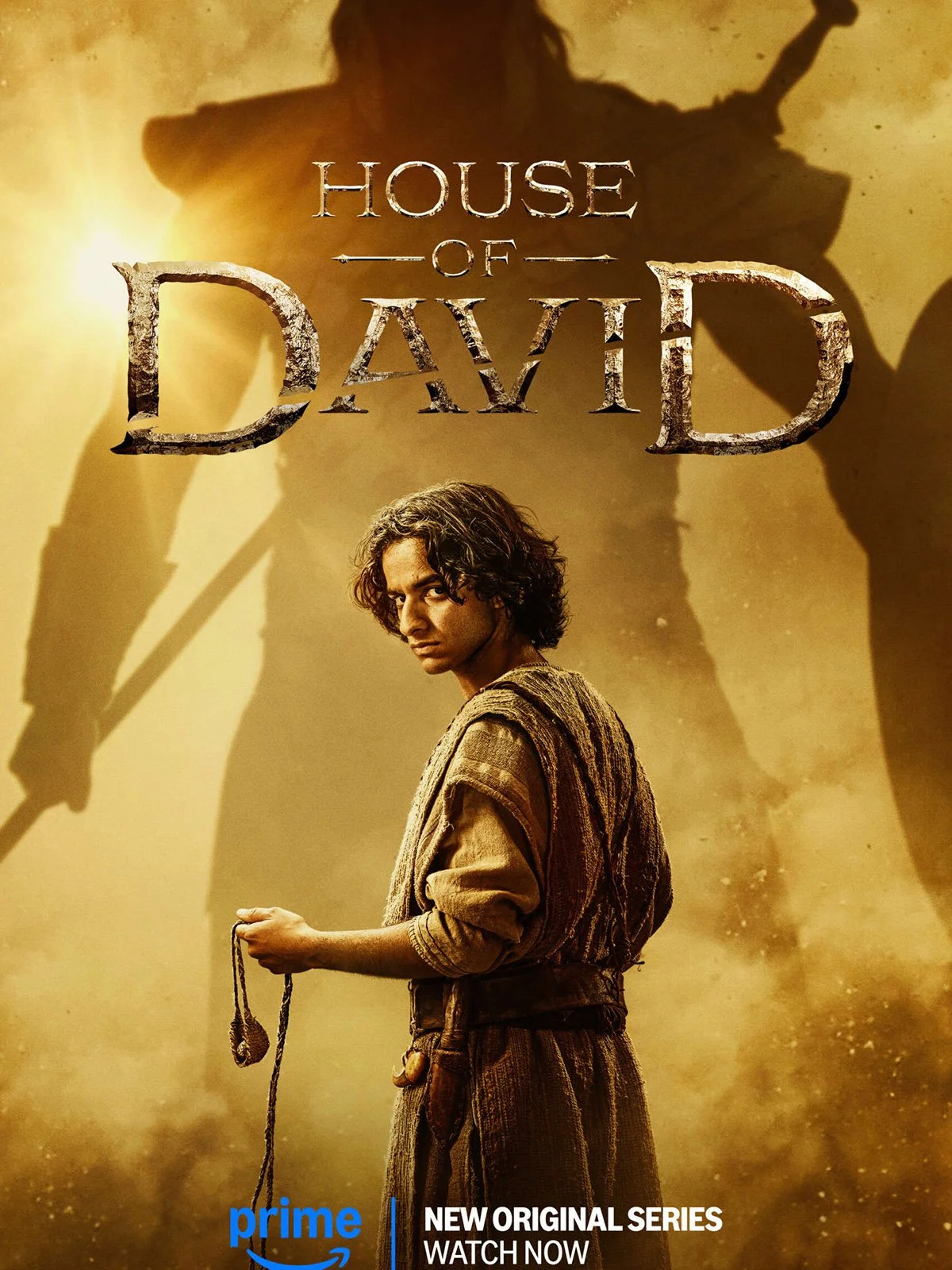 Promotional poster for the series 'House of the Dragon' featuring a young person holding a string, with a large shadow of a knight with a sword behind them. The title 'House of DAD' is in the upper part of the poster.
