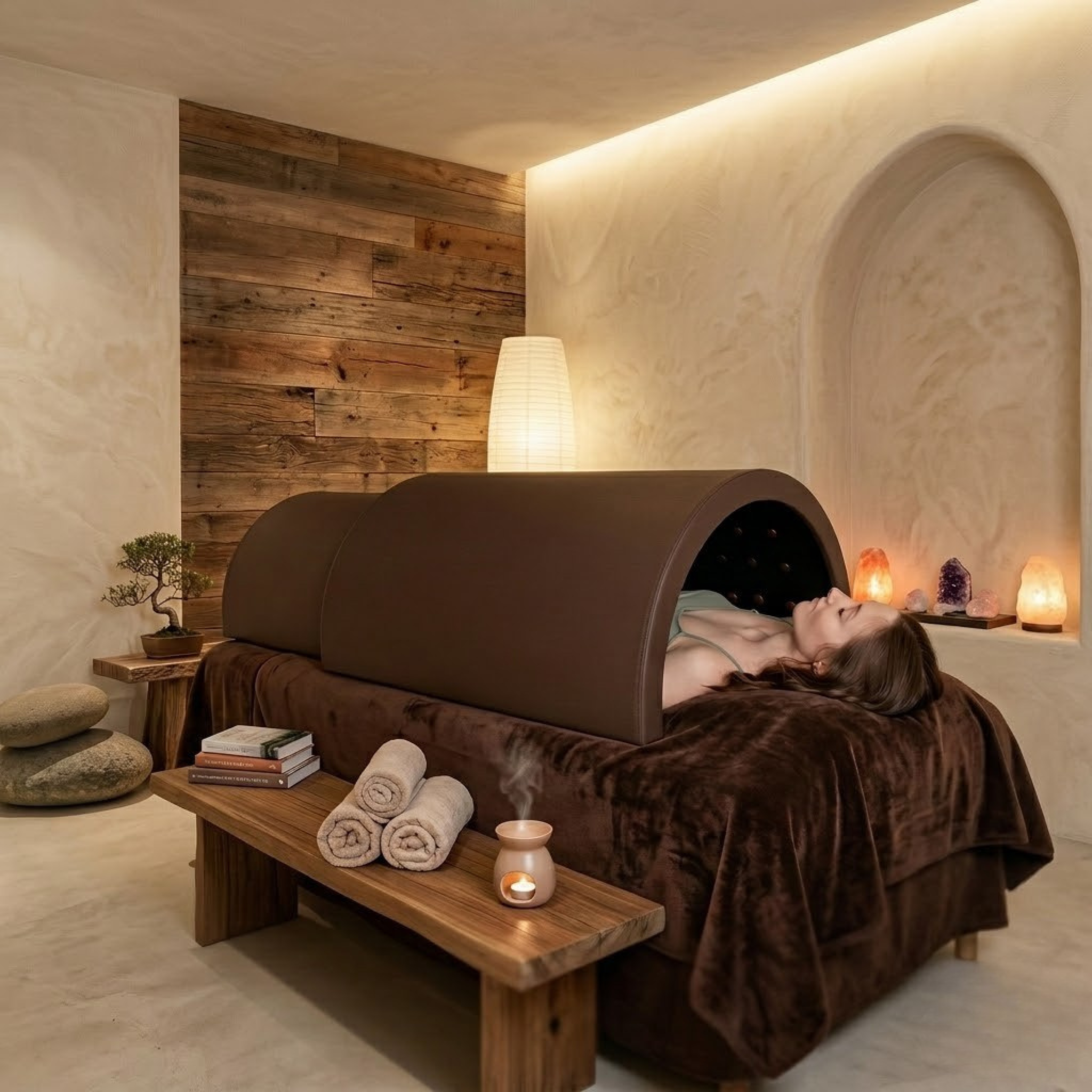 Alliance unique chez KoraFlow® Varennes-Changy : Sauna Infrarouge & Lithothérapie. Révélez votre puissance féminine en améliorant votre sommeil, réduisant le stress, affinant votre silhouette et boostant votre énergie.