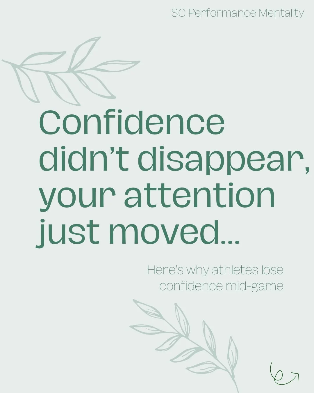 Athletes don&rsquo;t usually lose confidence because they &ldquo;aren&rsquo;t strong mentally.&rdquo;

They lose confidence because their attention shifts from performing &rarr; evaluating.

After a mistake, many athletes start thinking:
Am I playing